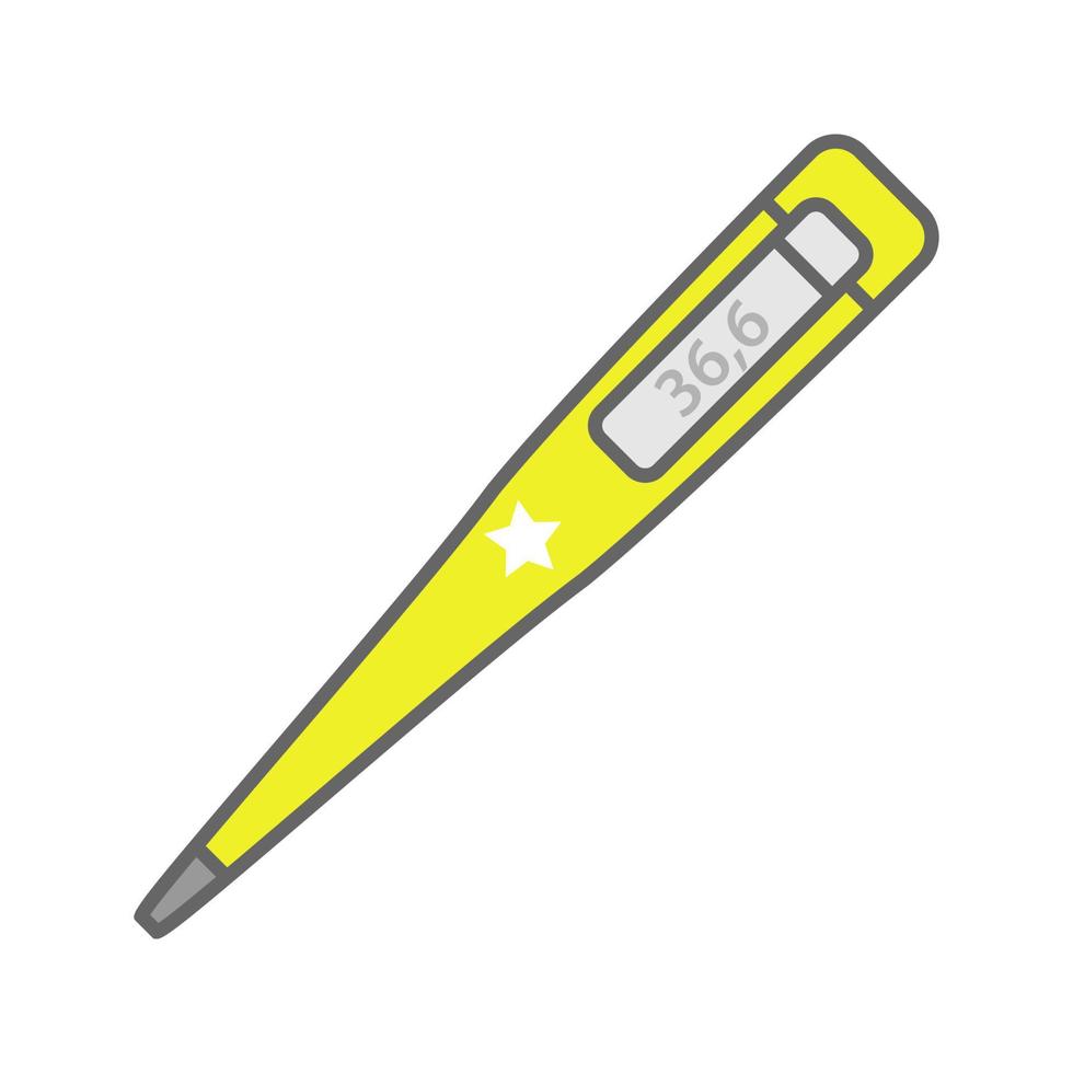 termómetro electrónico médico para icono de color de bebés. temperatura corporal normal. ilustración vectorial aislada vector