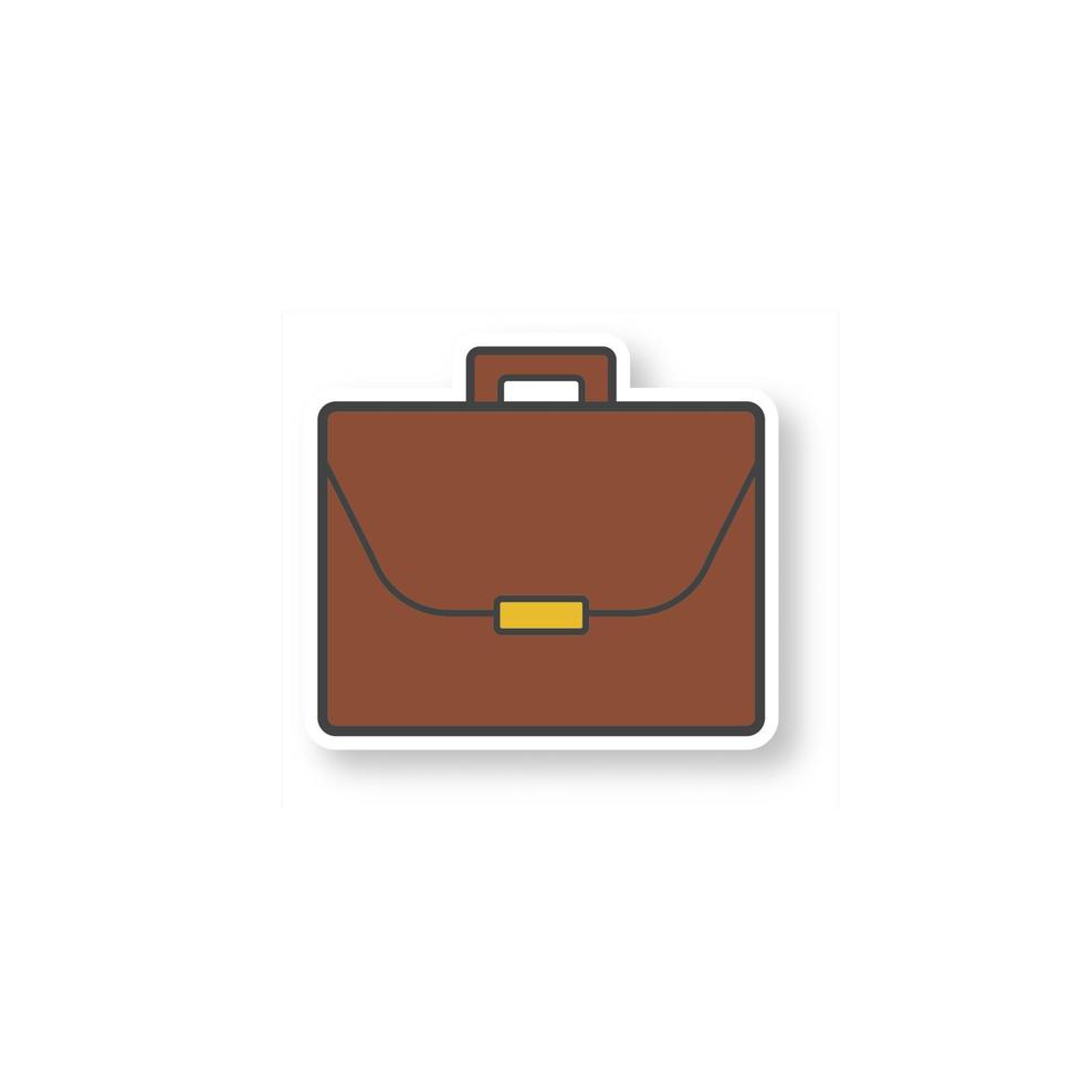 Briefcase patch. Portfolio. Laptop bag. Color sticker. Vector isolated illustration