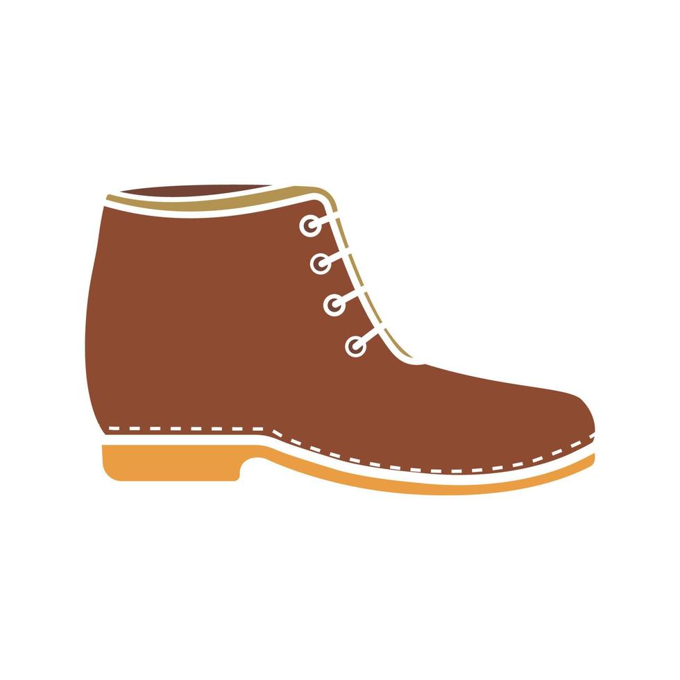 icono de color de glifo de arranque. icono del zapato de los hombres. calzado de moda de invierno y otoño. símbolo de silueta sobre fondo blanco sin contorno. espacio negativo. ilustración vectorial vector