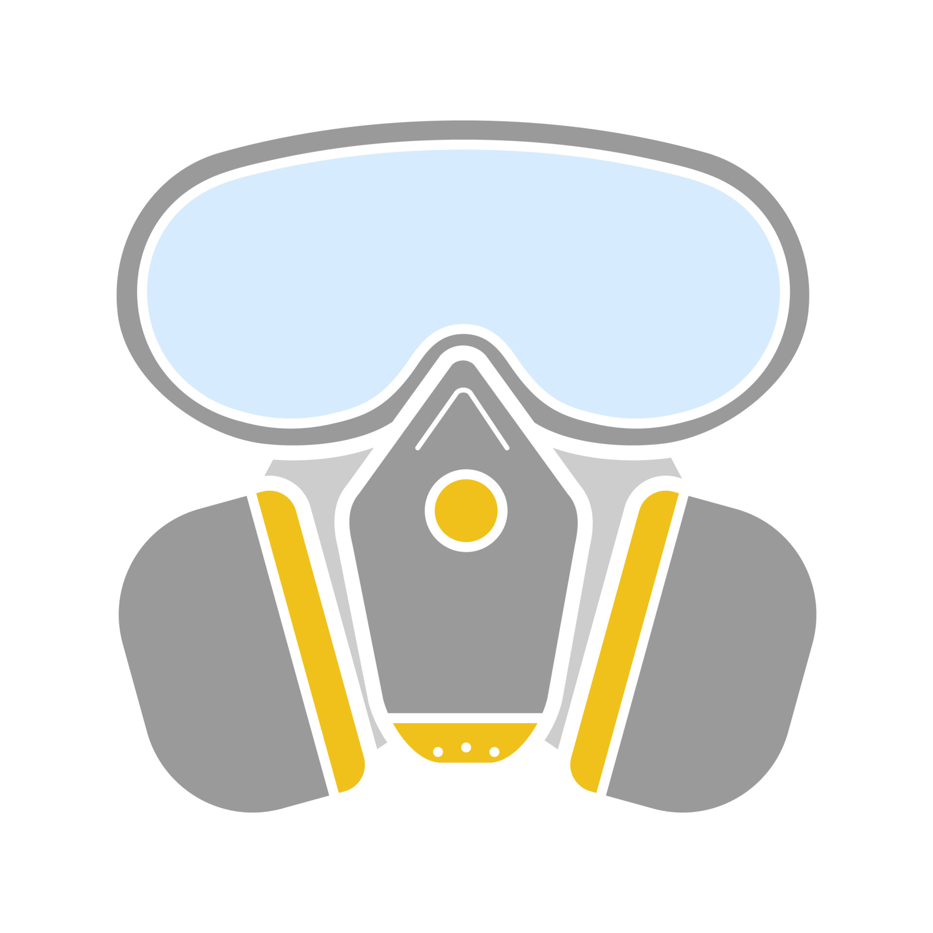 Respirator glyph color icon. Gas mask. Pest control equipment