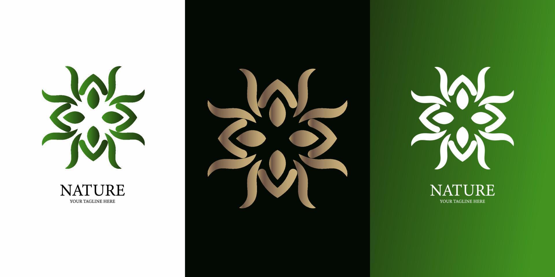 diseño de plantilla de logotipo de flor, adorno o mandala. diseño de plantilla de logotipo ent. vector