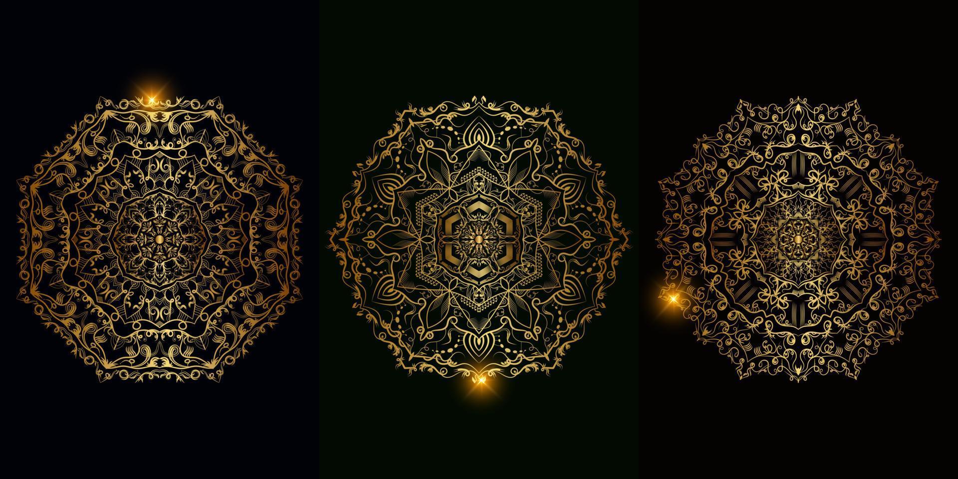 Collection of Mandala ornament or flower vector