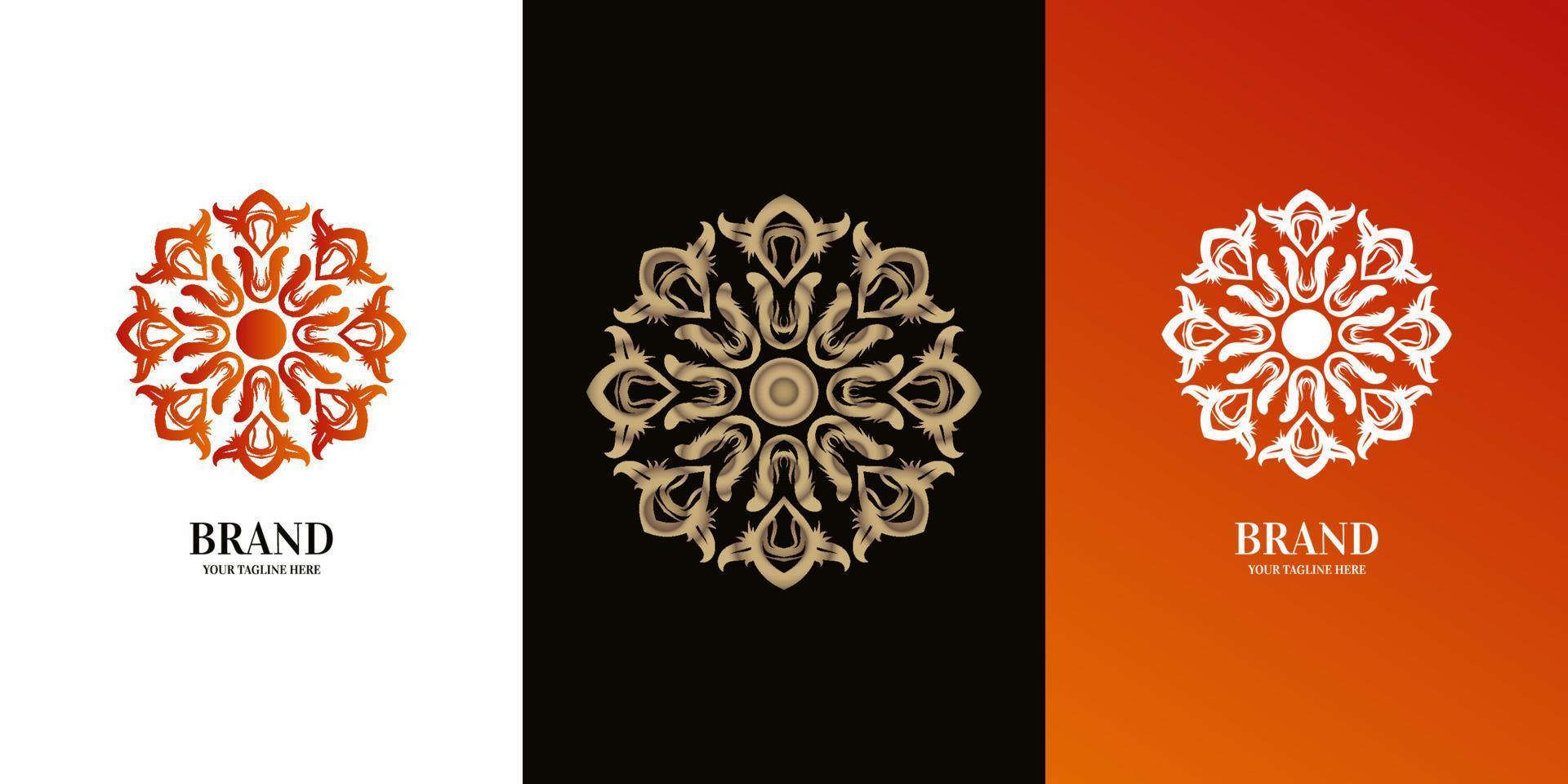 diseño de plantilla de logotipo de mandala o adorno. vector