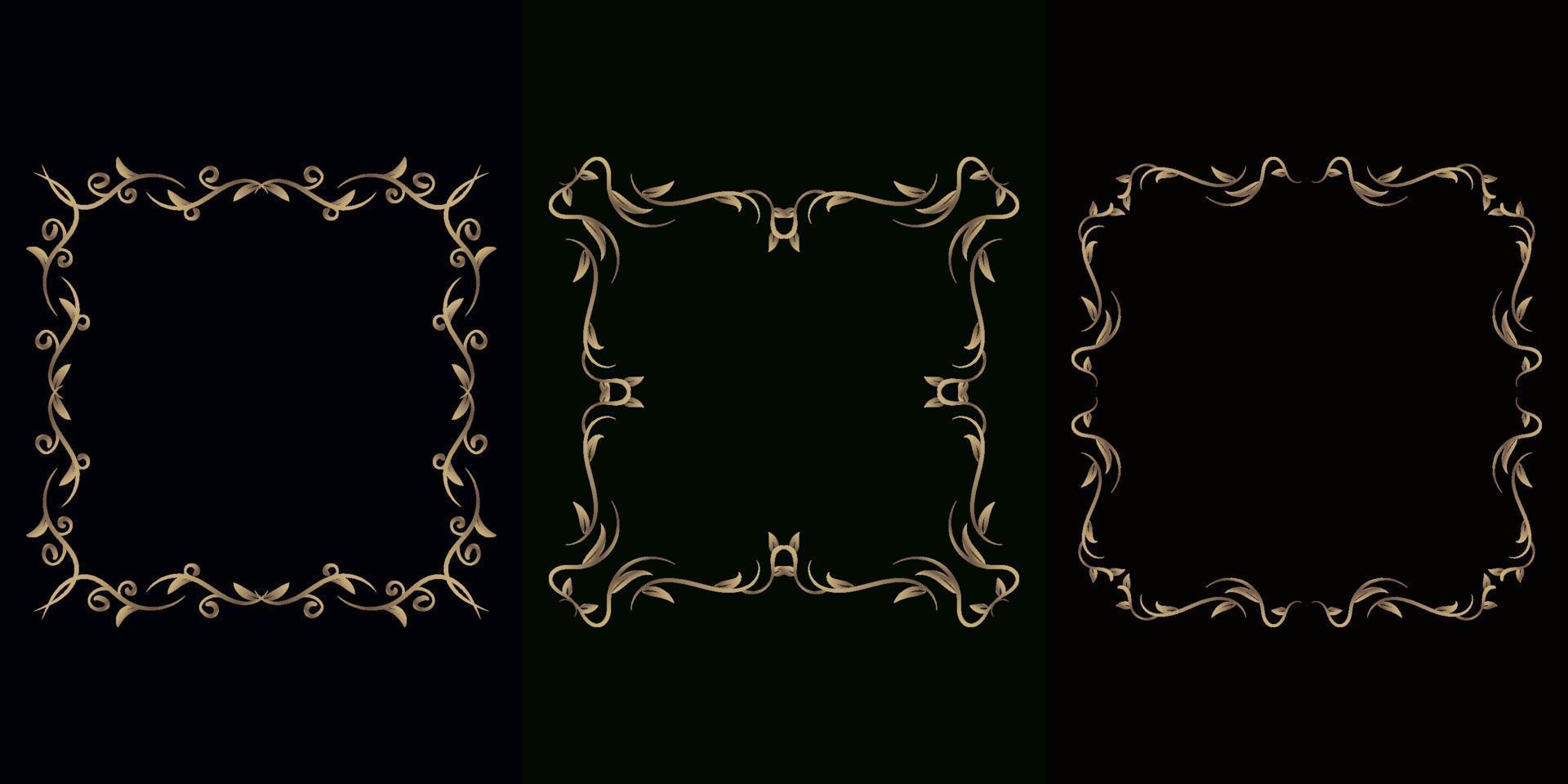 Luxury ornament or floral frame set collection. vector