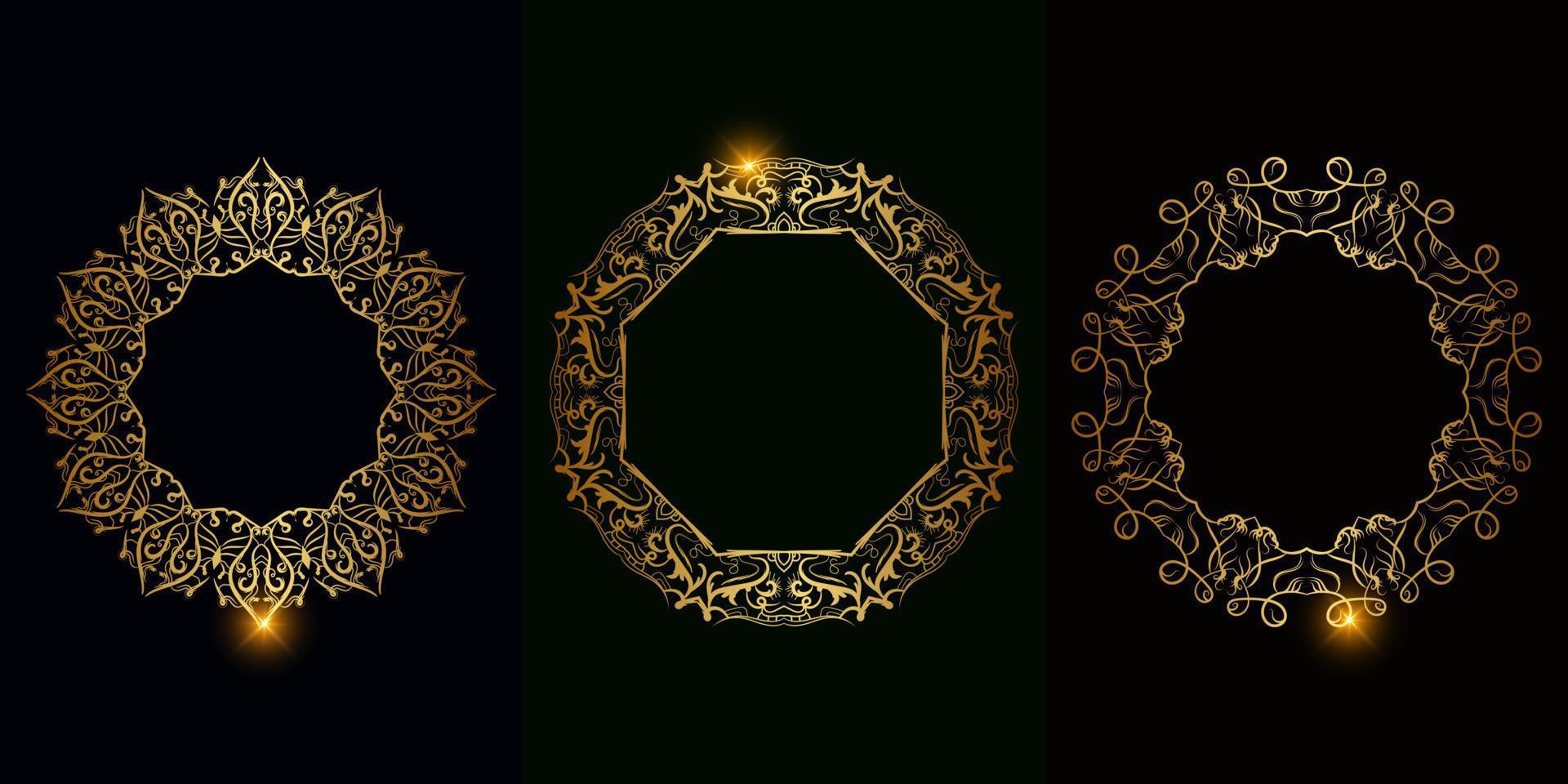 Collection of Mandala ornament or flower vector