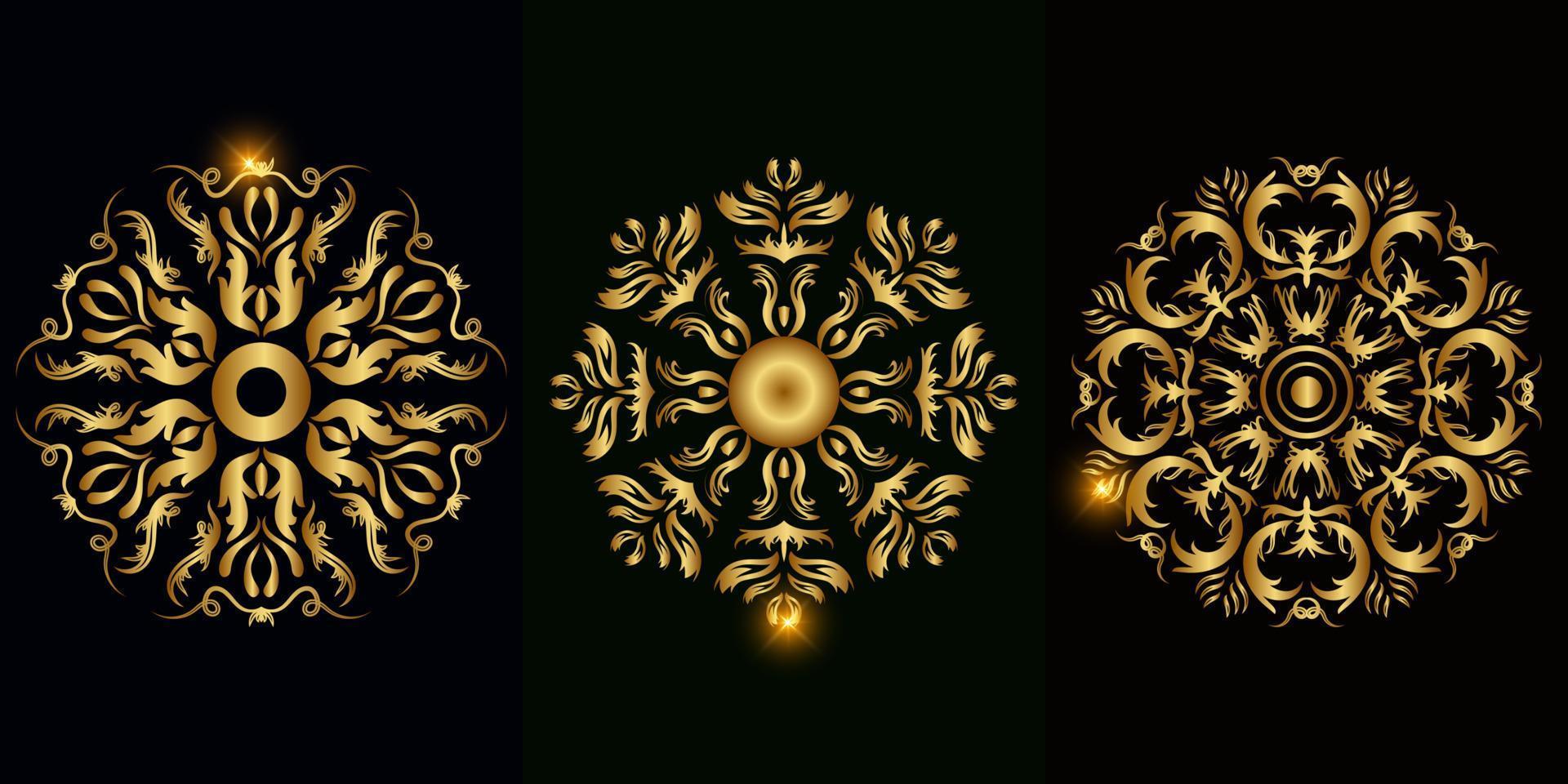 Collection of Mandala ornament or flower vector