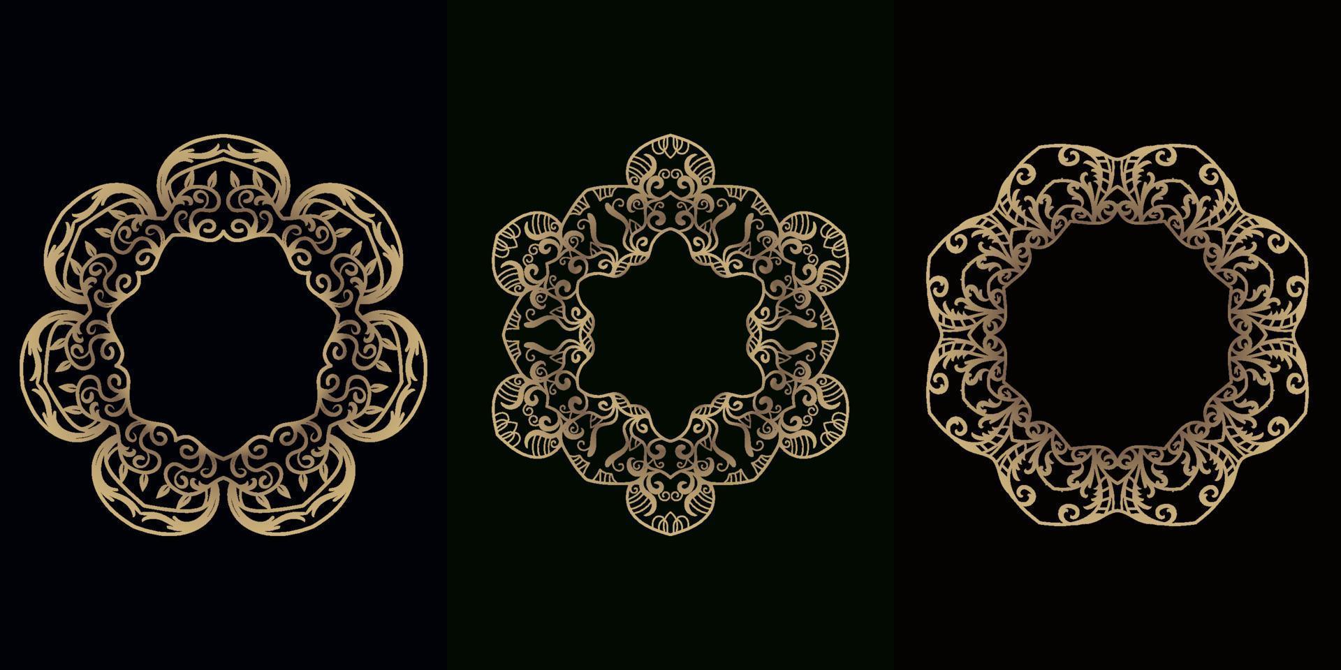 Collection of Mandala ornament or flower vector