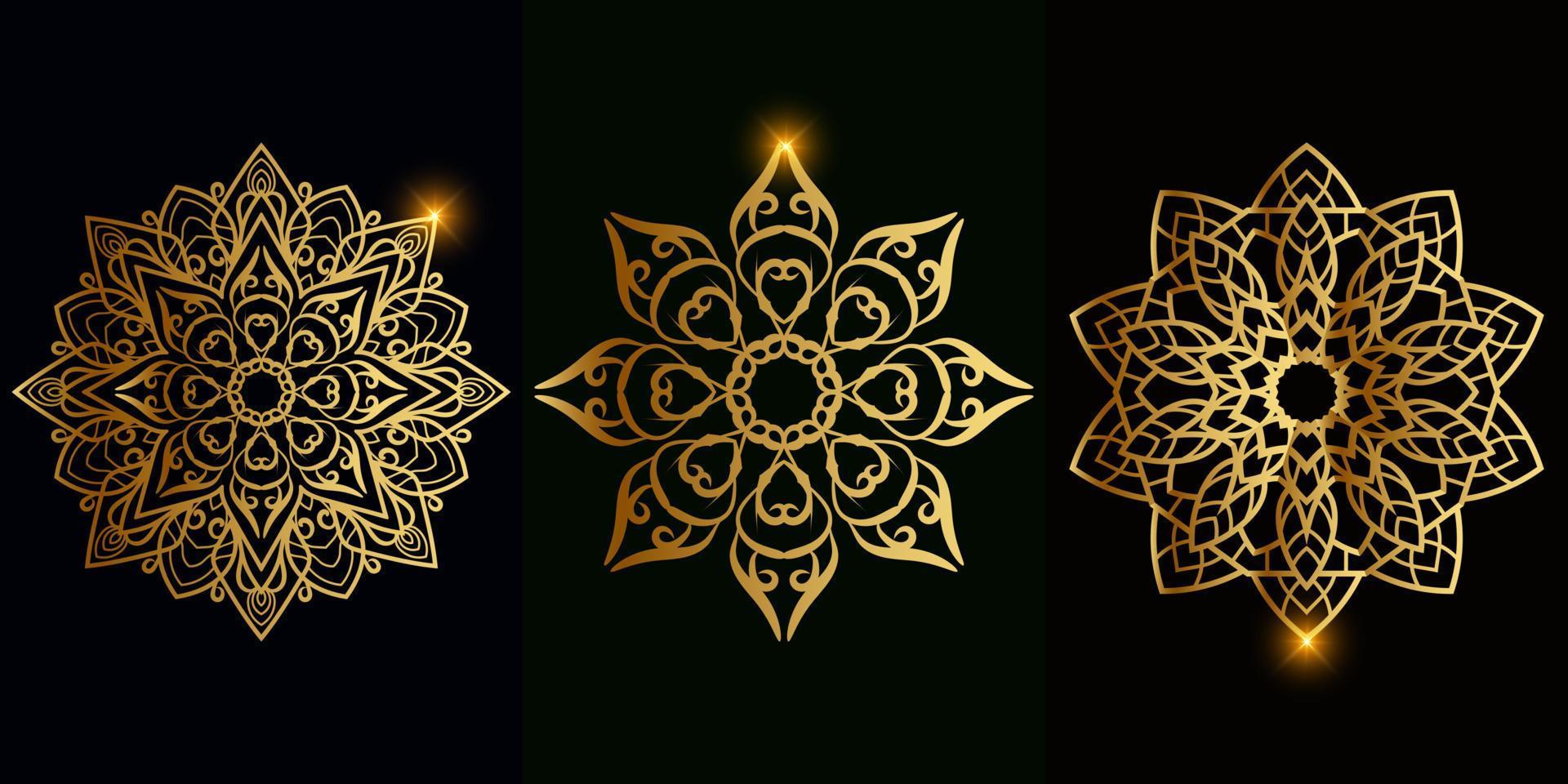 Collection of Mandala ornament or flower vector