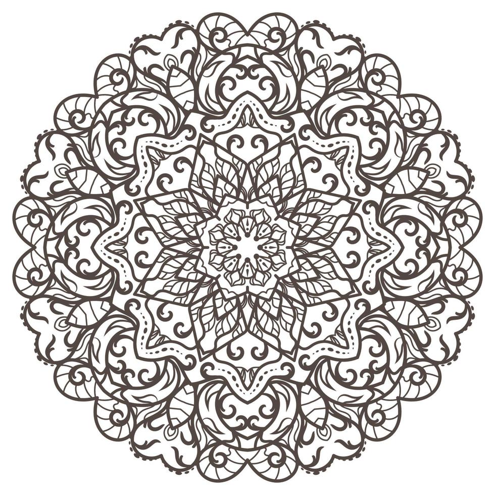 Black and white mandala ornament or flower design. vector