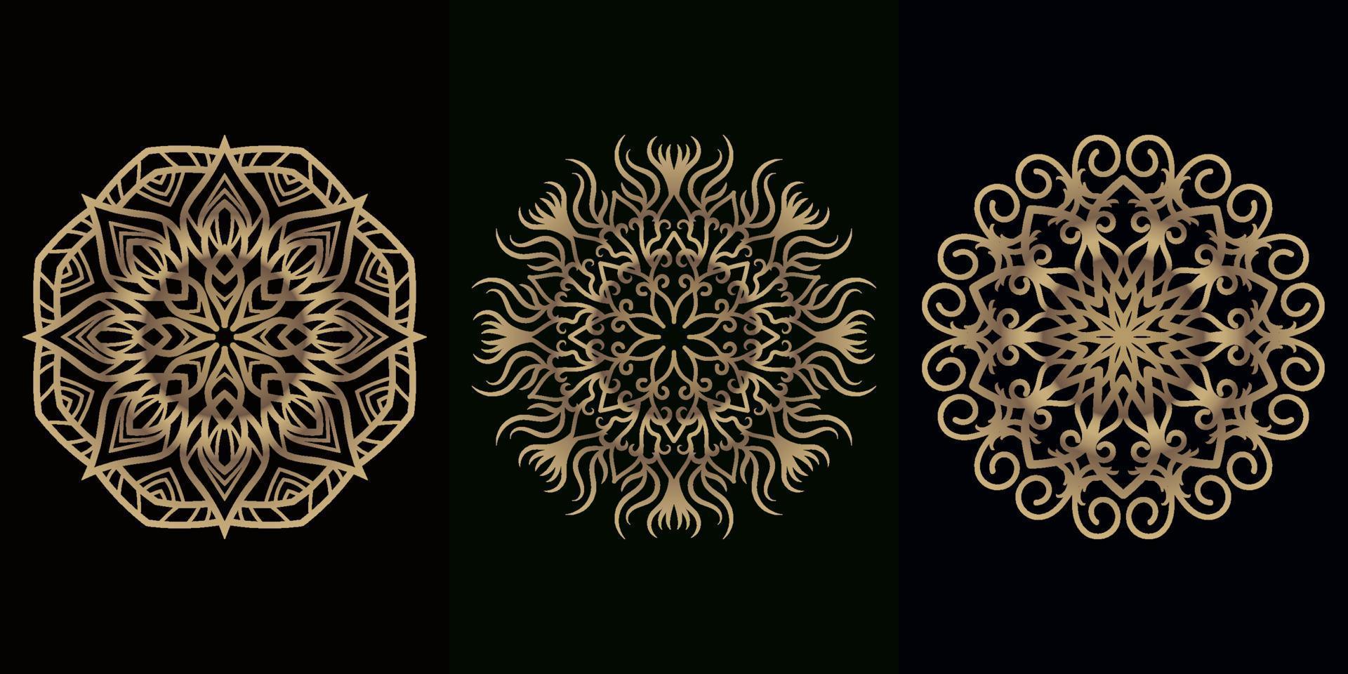 Collection of Mandala ornament or flower vector