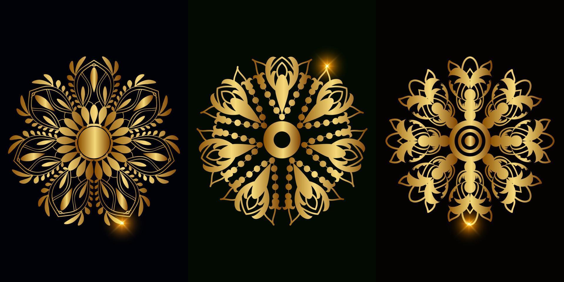 Collection of Mandala ornament or flower vector