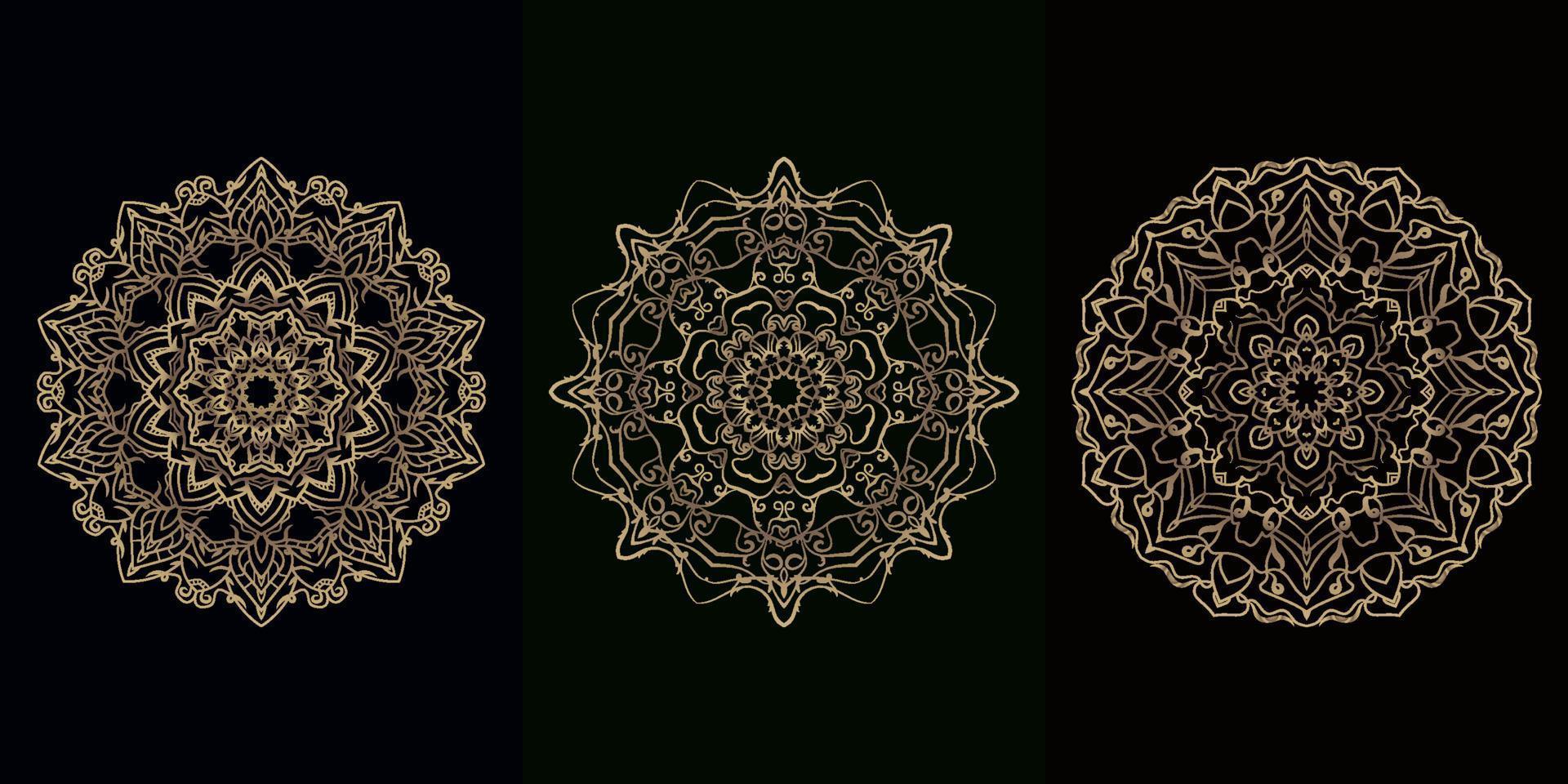 Collection of Mandala ornament or flower vector