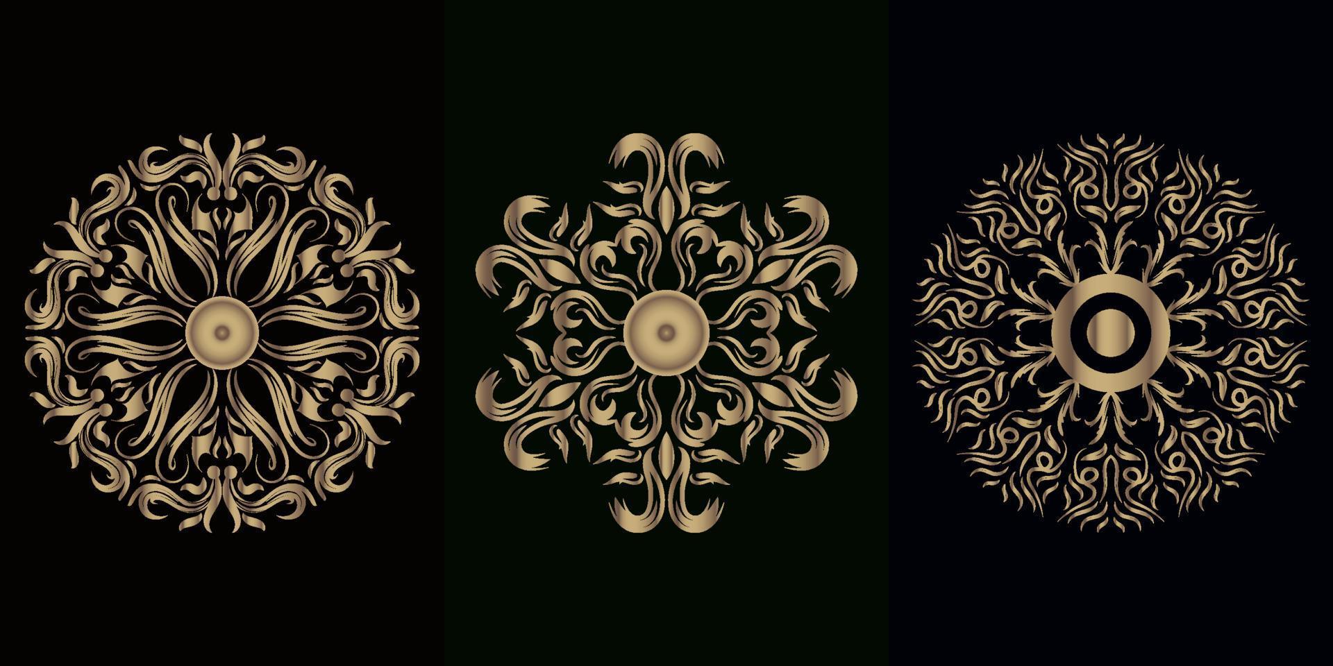 Collection of Mandala ornament or flower vector