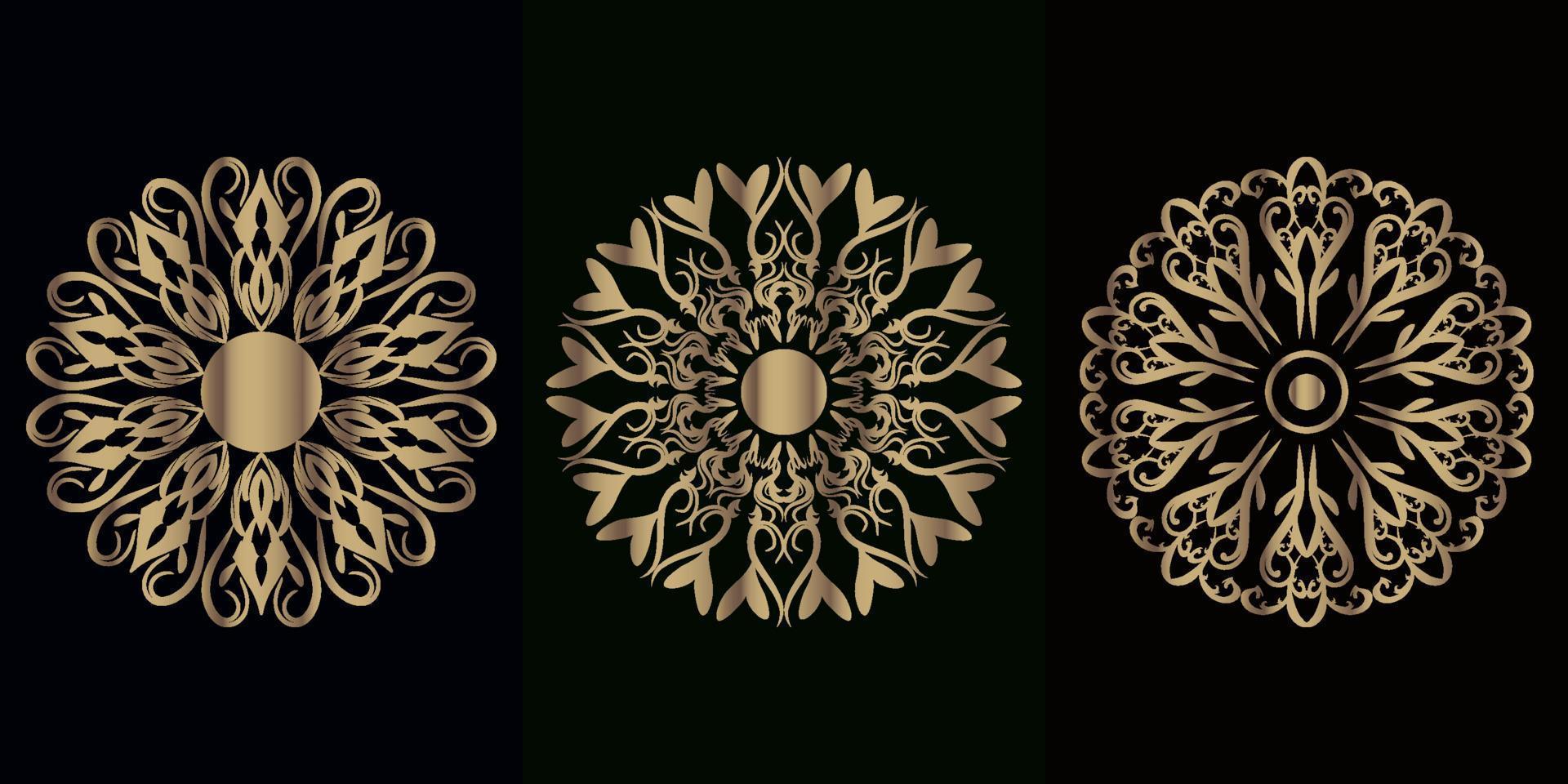 Collection of Mandala ornament or flower vector
