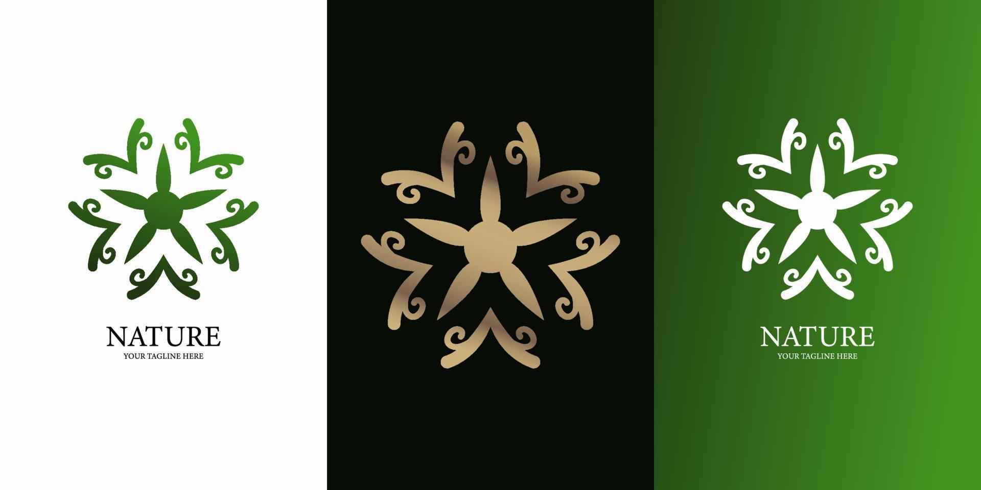 diseño de plantilla de logotipo de flor, adorno o mandala. diseño de plantilla de logotipo ent. vector