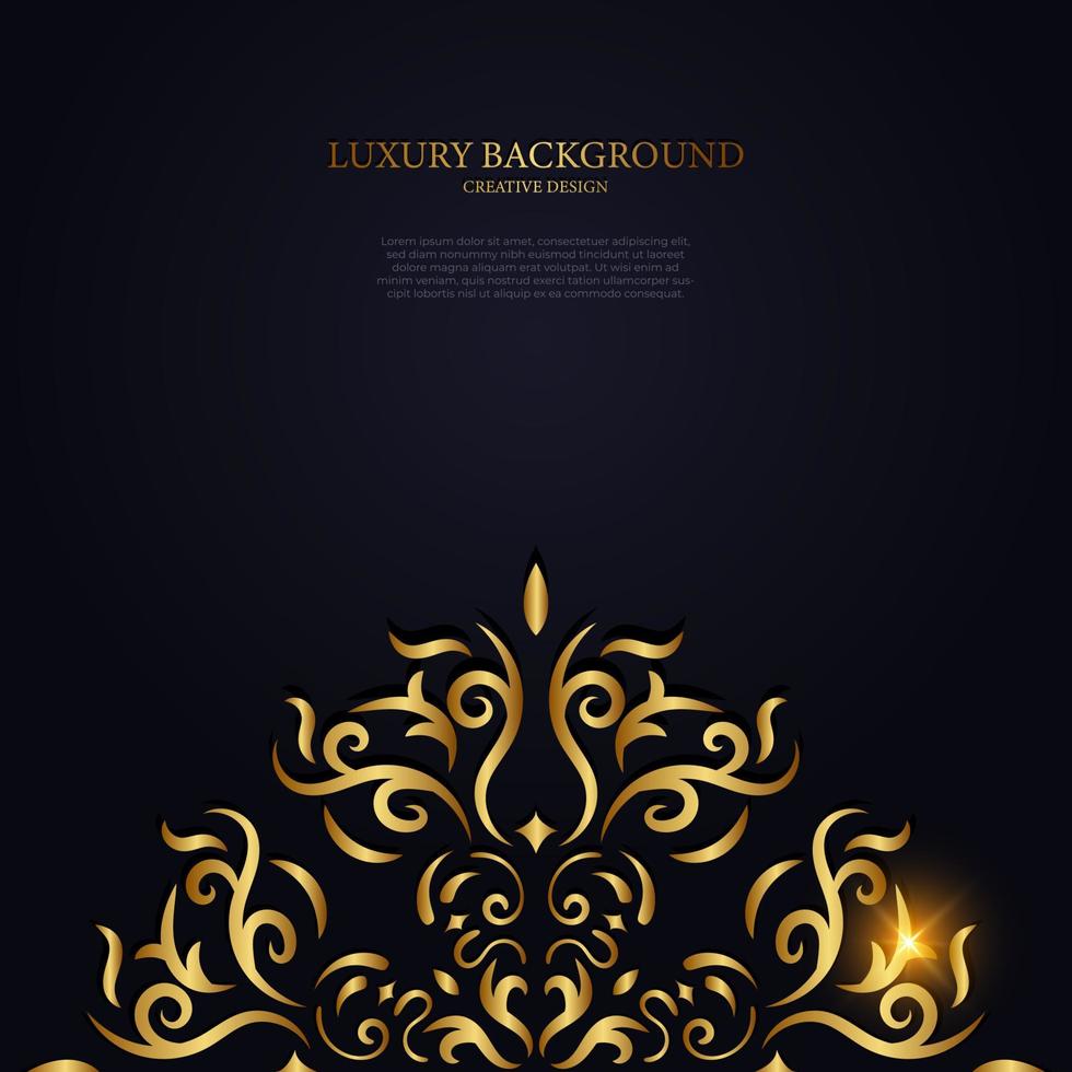 Luxury mandala ornament or flower background design golden color. vector