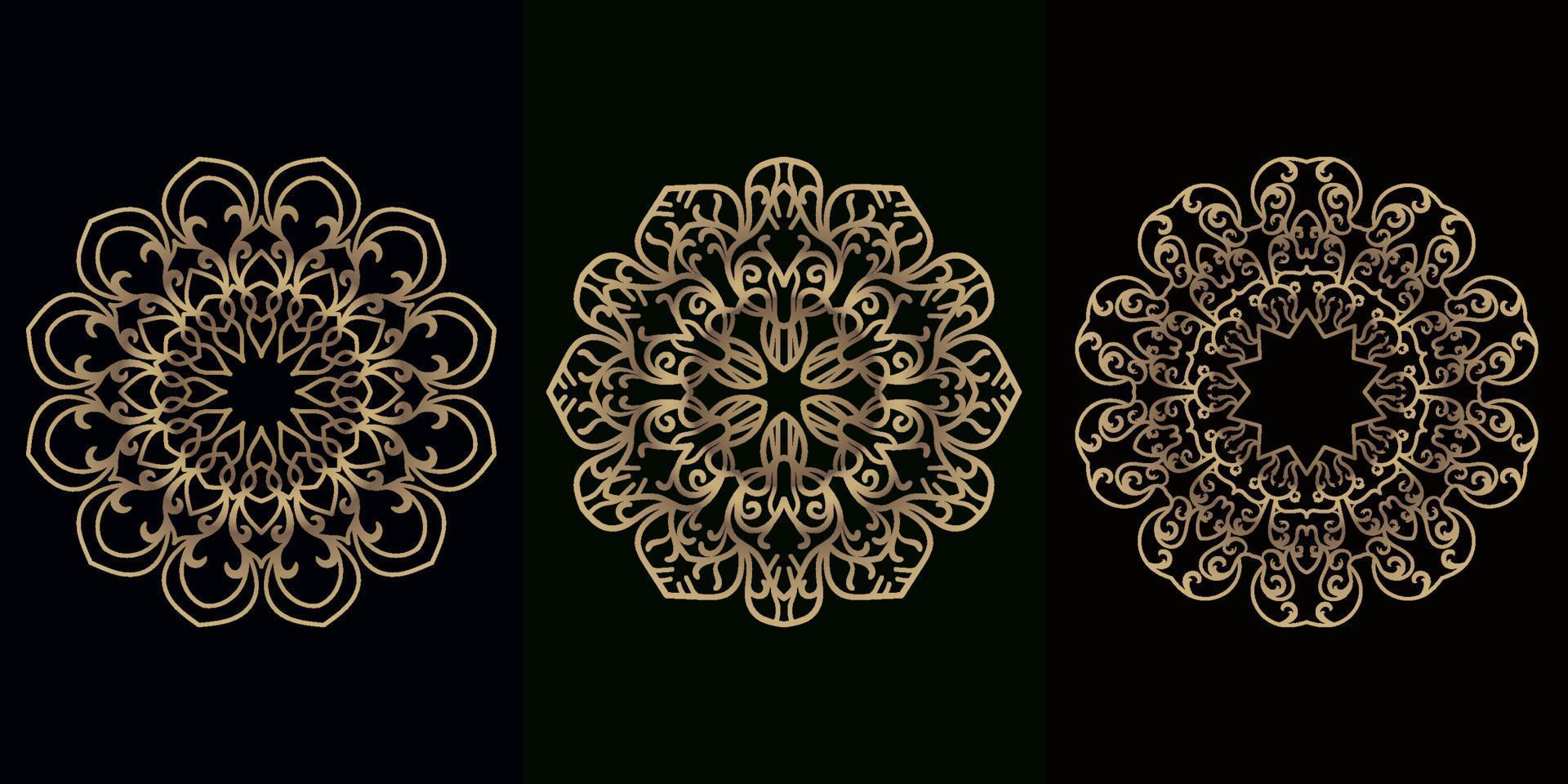Collection of Mandala ornament or flower vector