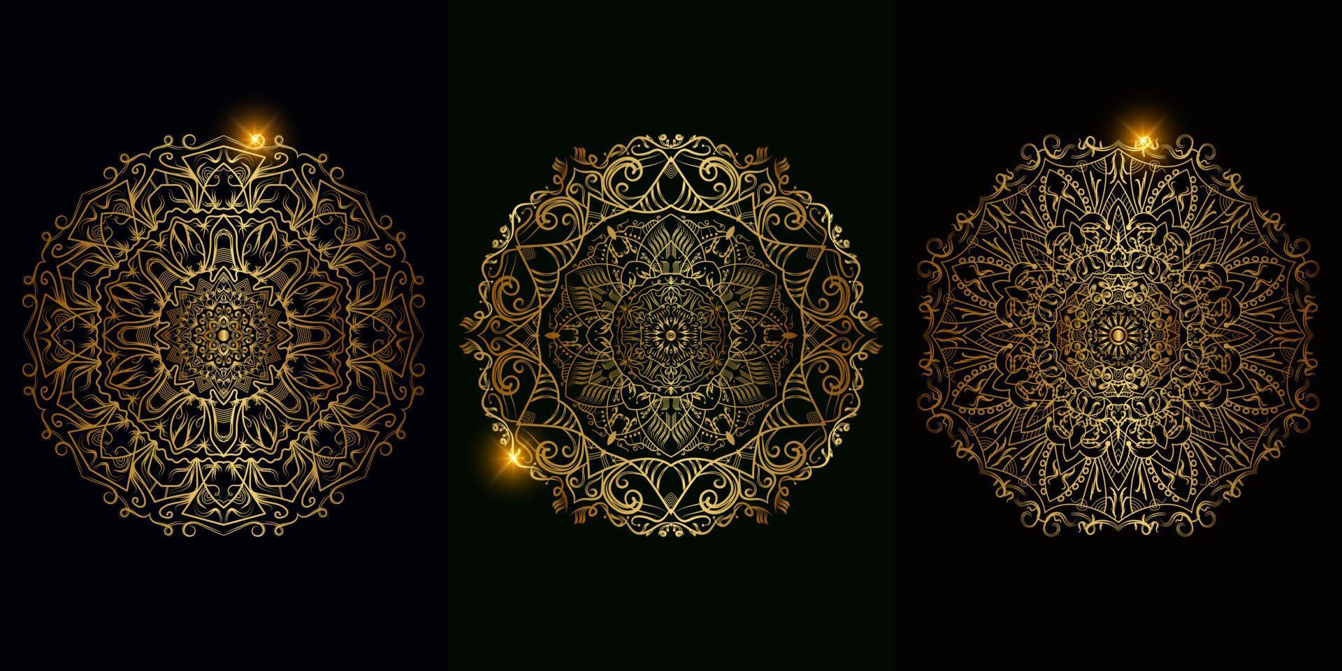 Collection of Mandala ornament or flower vector