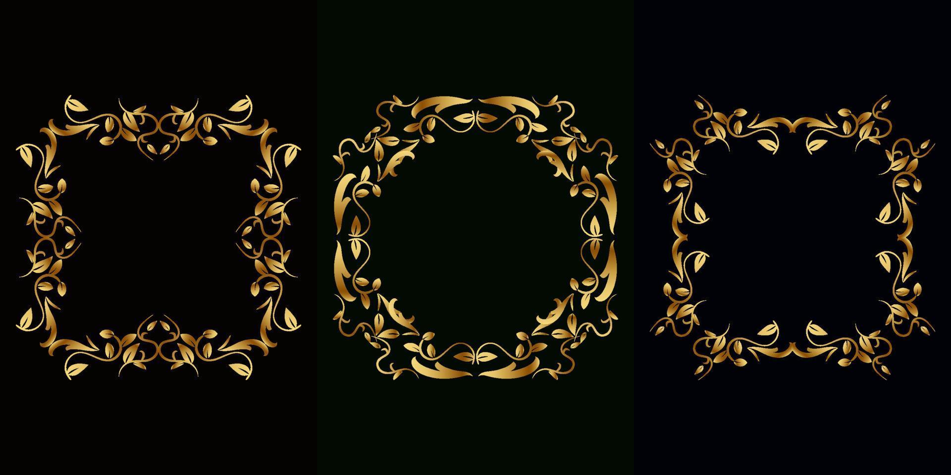 Luxury ornament or floral frame set collection. vector