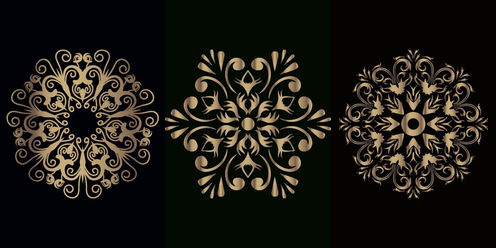 Collection of Mandala ornament or flower vector