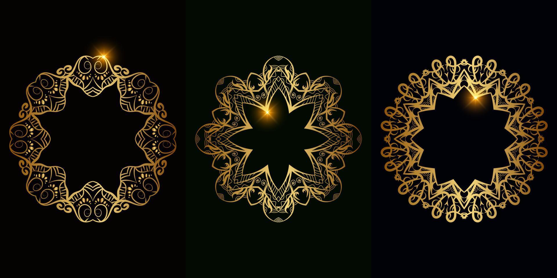 Collection of Mandala ornament or flower vector