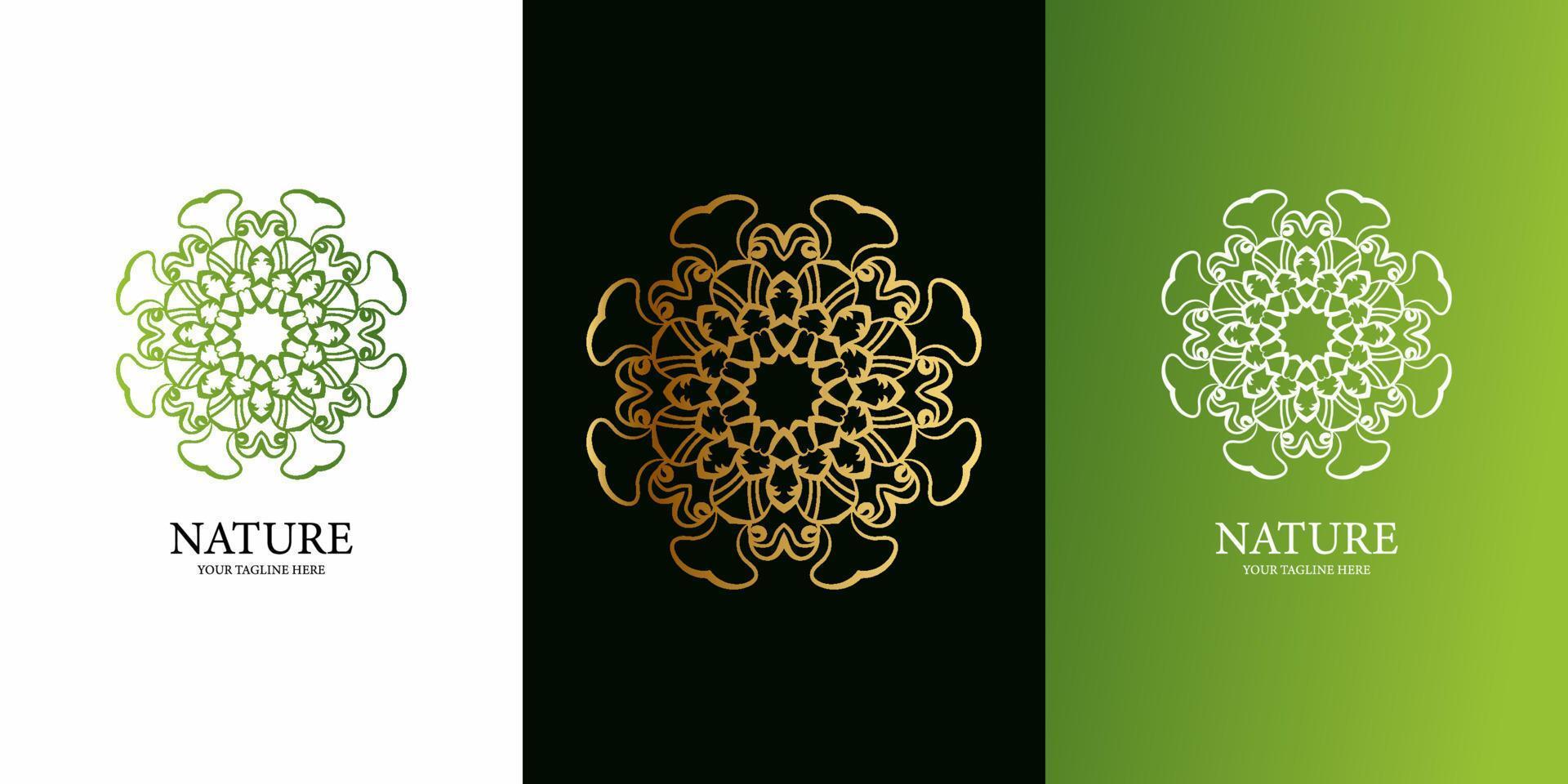 Flower, ornament or mandala logo template design. ent logo template design. vector