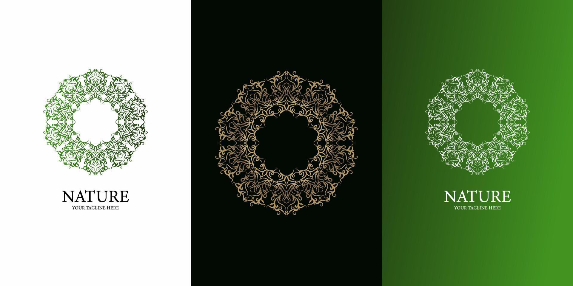 diseño de plantilla de logotipo de flor, adorno o mandala. diseño de plantilla de logotipo ent. vector