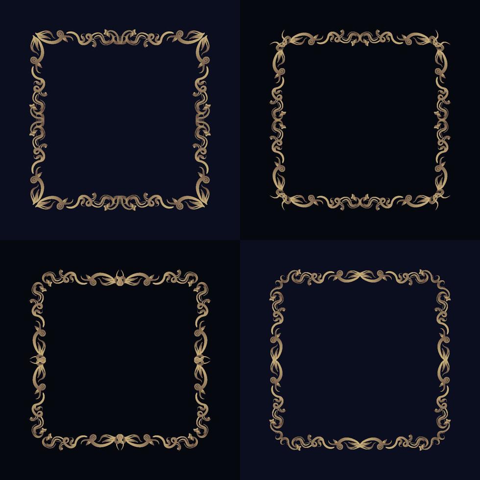 Collection of Luxury ornament or floral frame vector