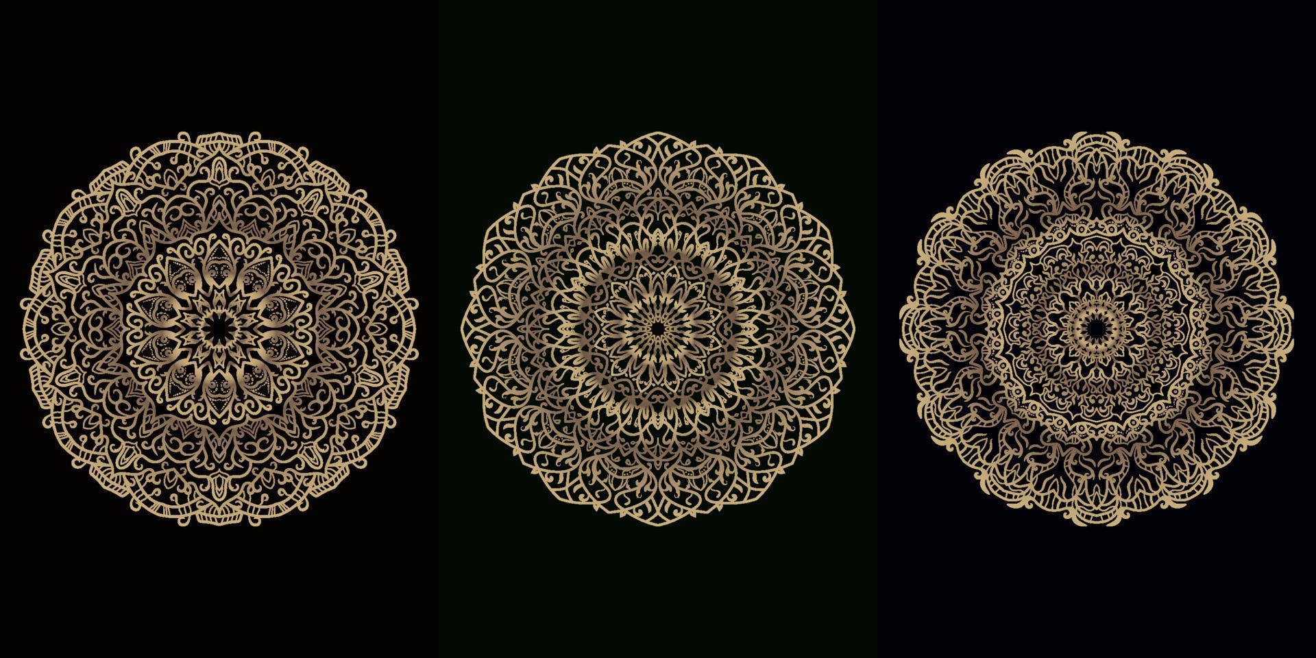 Collection of Mandala ornament or flower vector