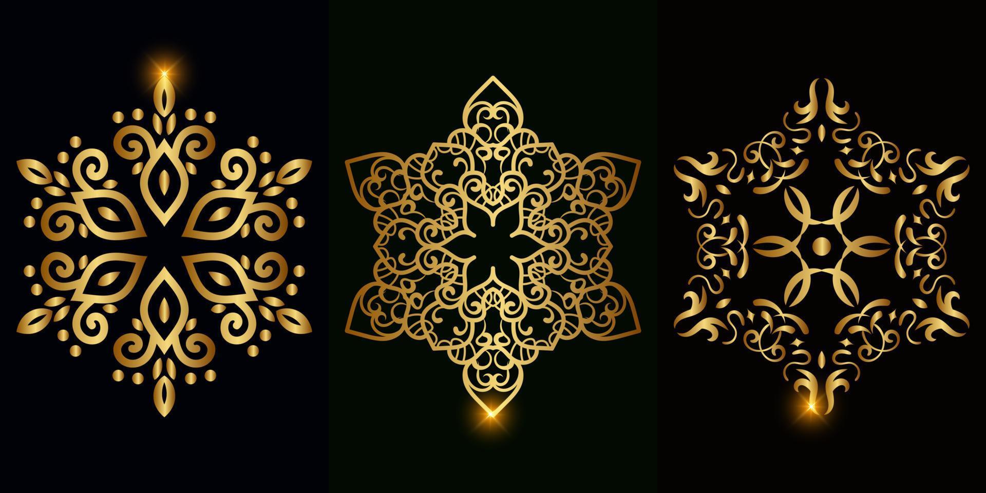 Collection of Mandala ornament or flower vector