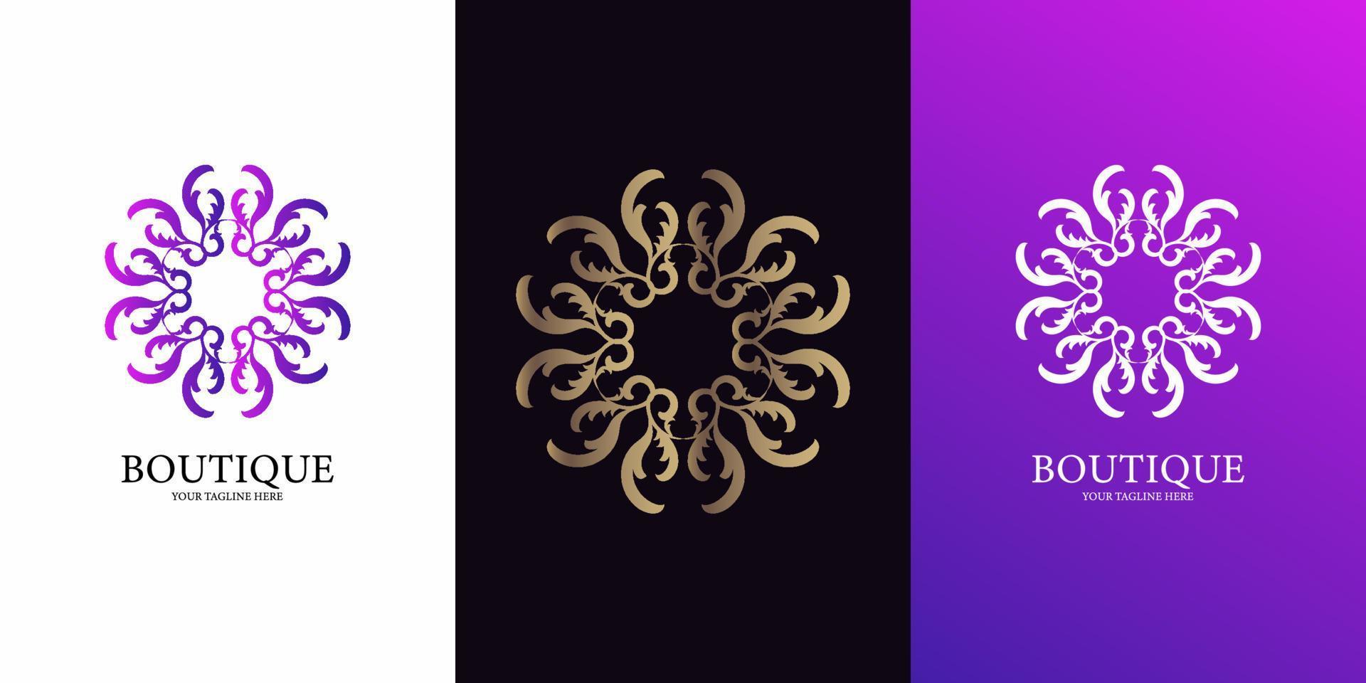Flower, ornament or mandala logo template design. vector