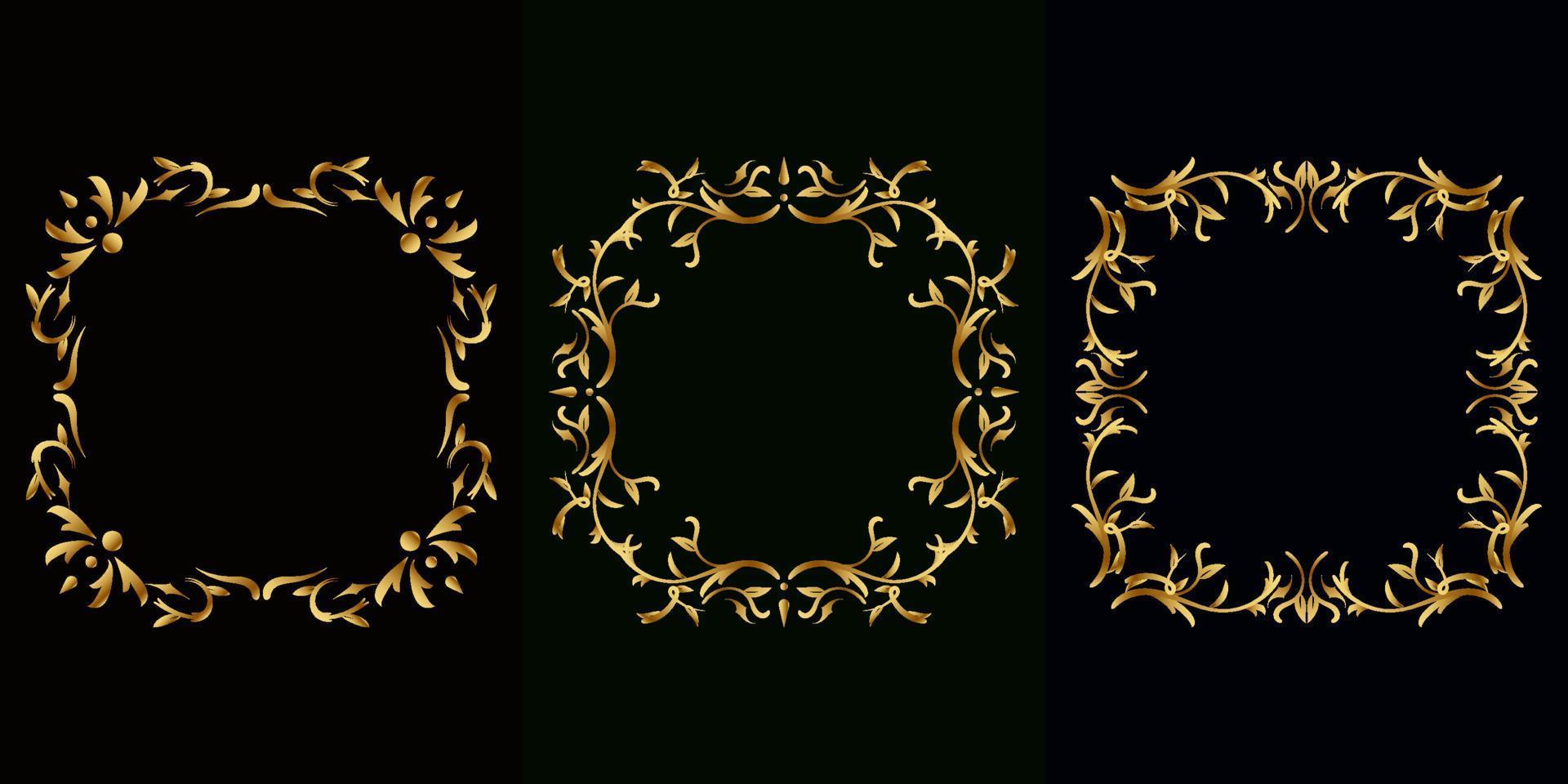 Luxury ornament or floral frame set collection. vector