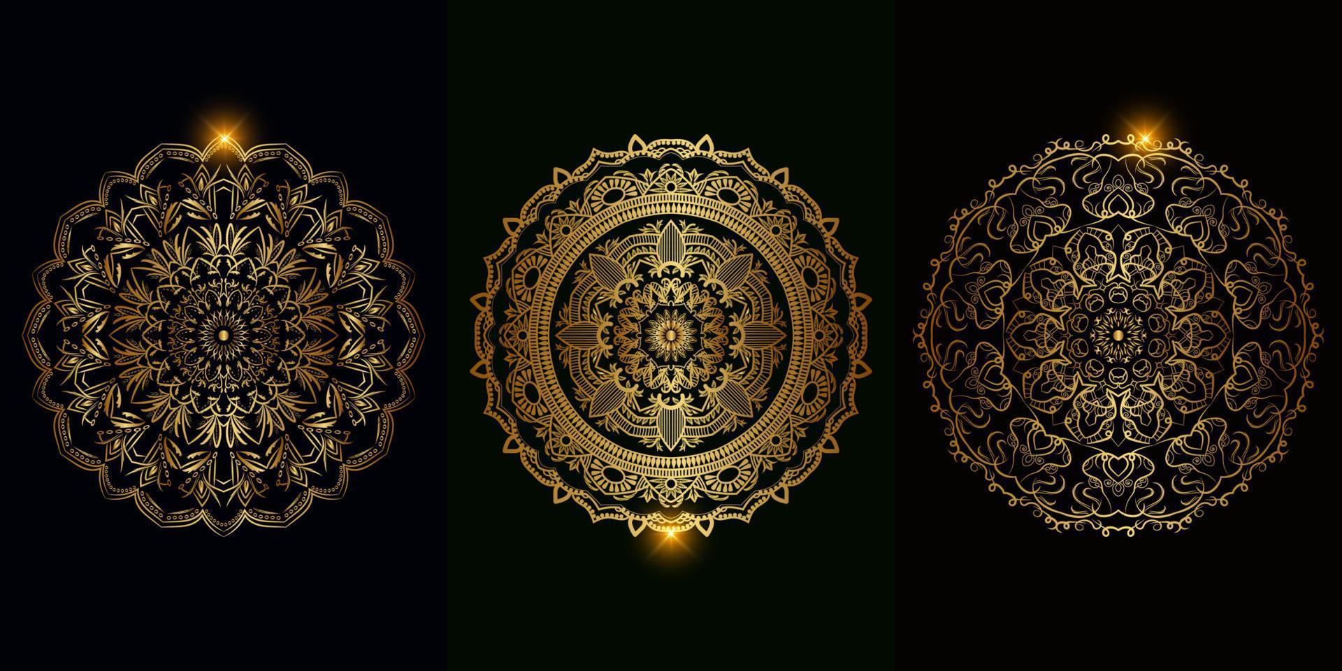 Collection of Mandala ornament or flower vector