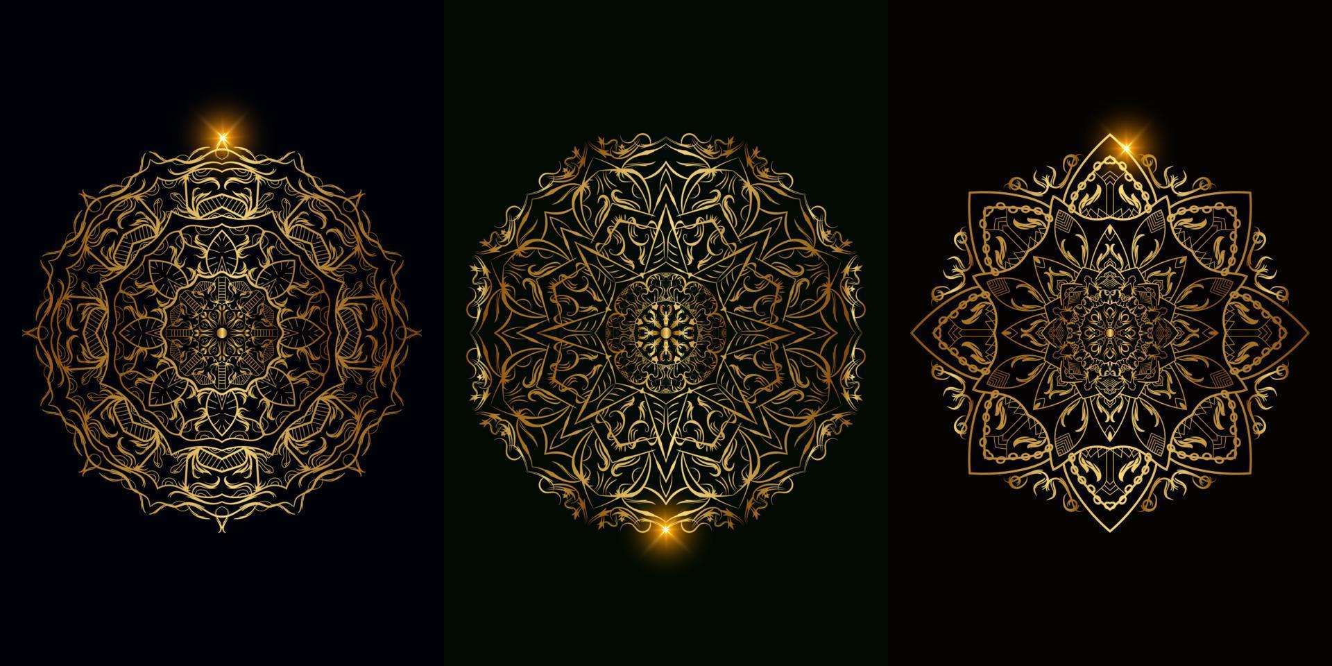 Collection of Mandala ornament or flower vector