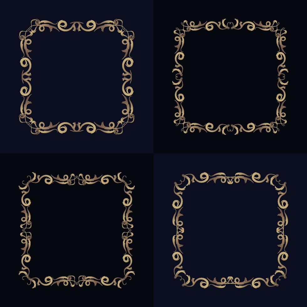 Collection of Luxury ornament or floral frame vector