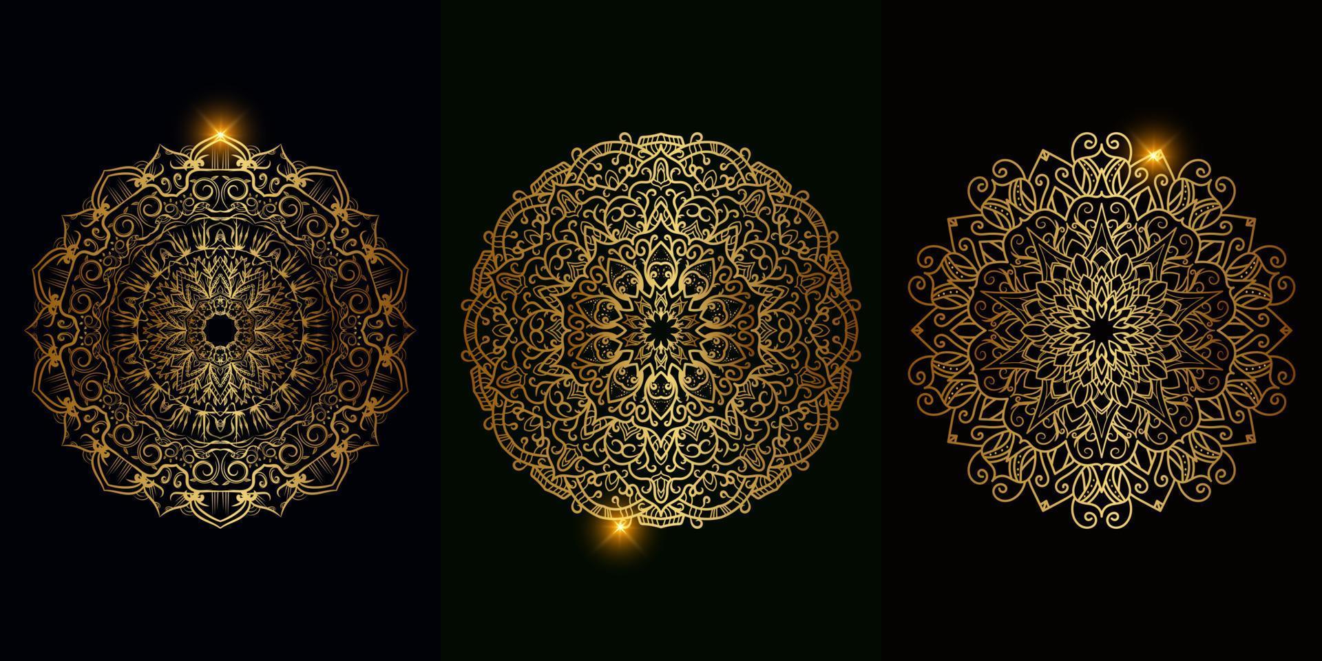 Collection of Mandala ornament or flower vector