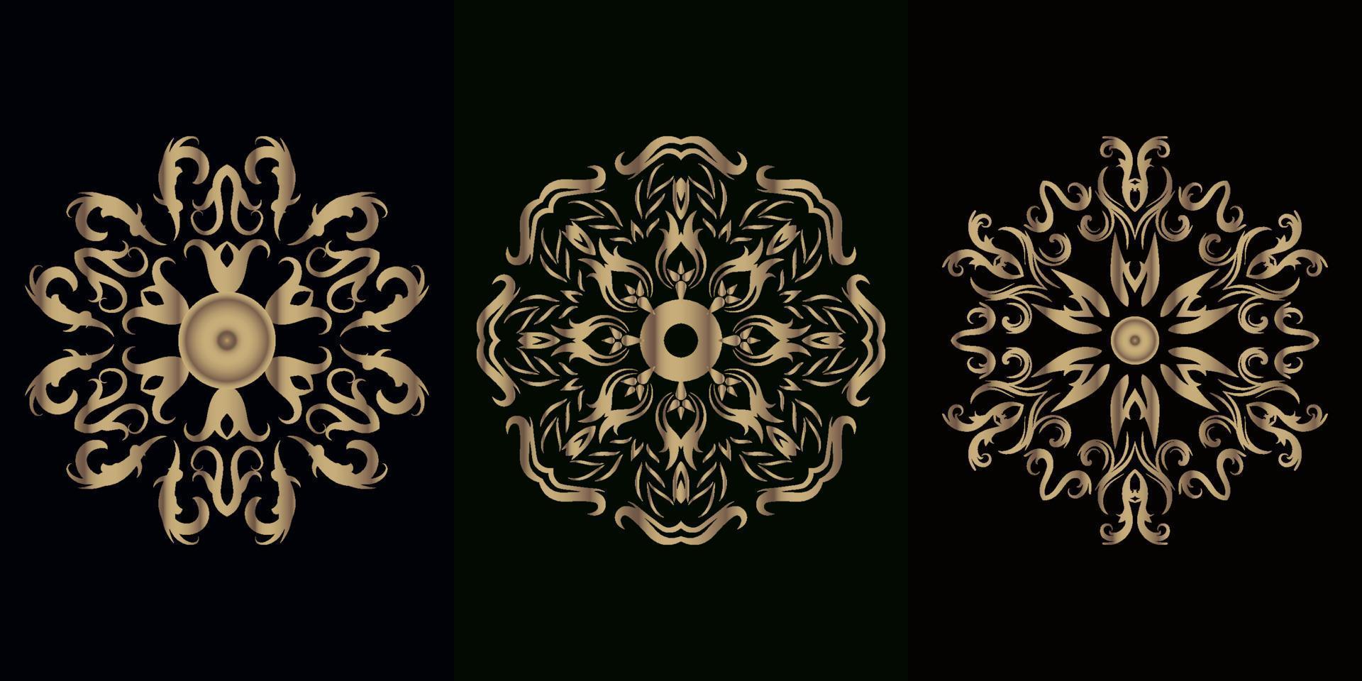 Collection of Mandala ornament or flower vector