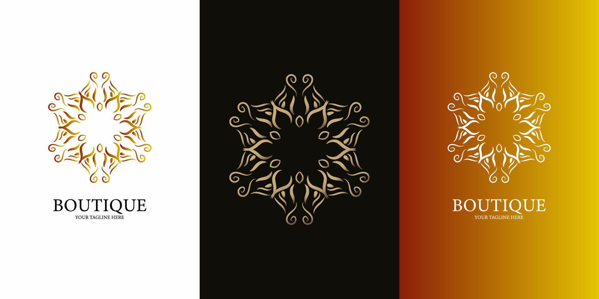 diseño de plantilla de logotipo de flor, boutique o adorno. vector