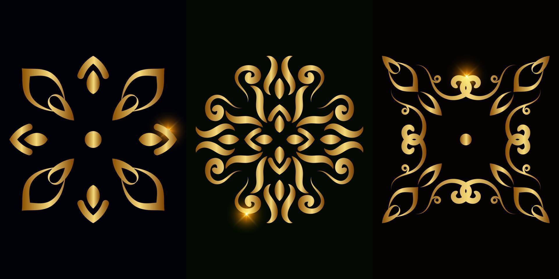 Collection of Mandala ornament or flower vector