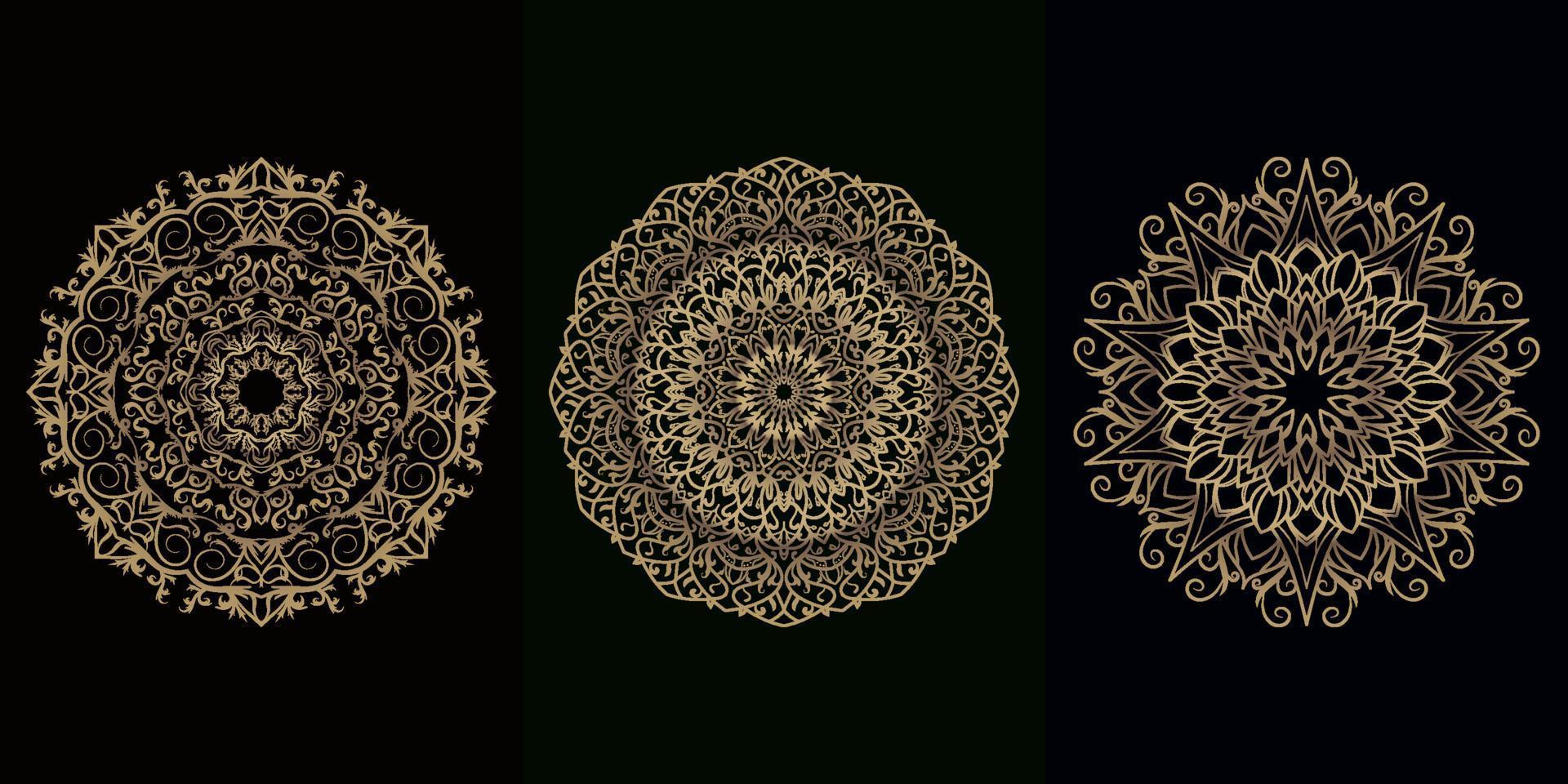 Collection of Mandala ornament or flower vector