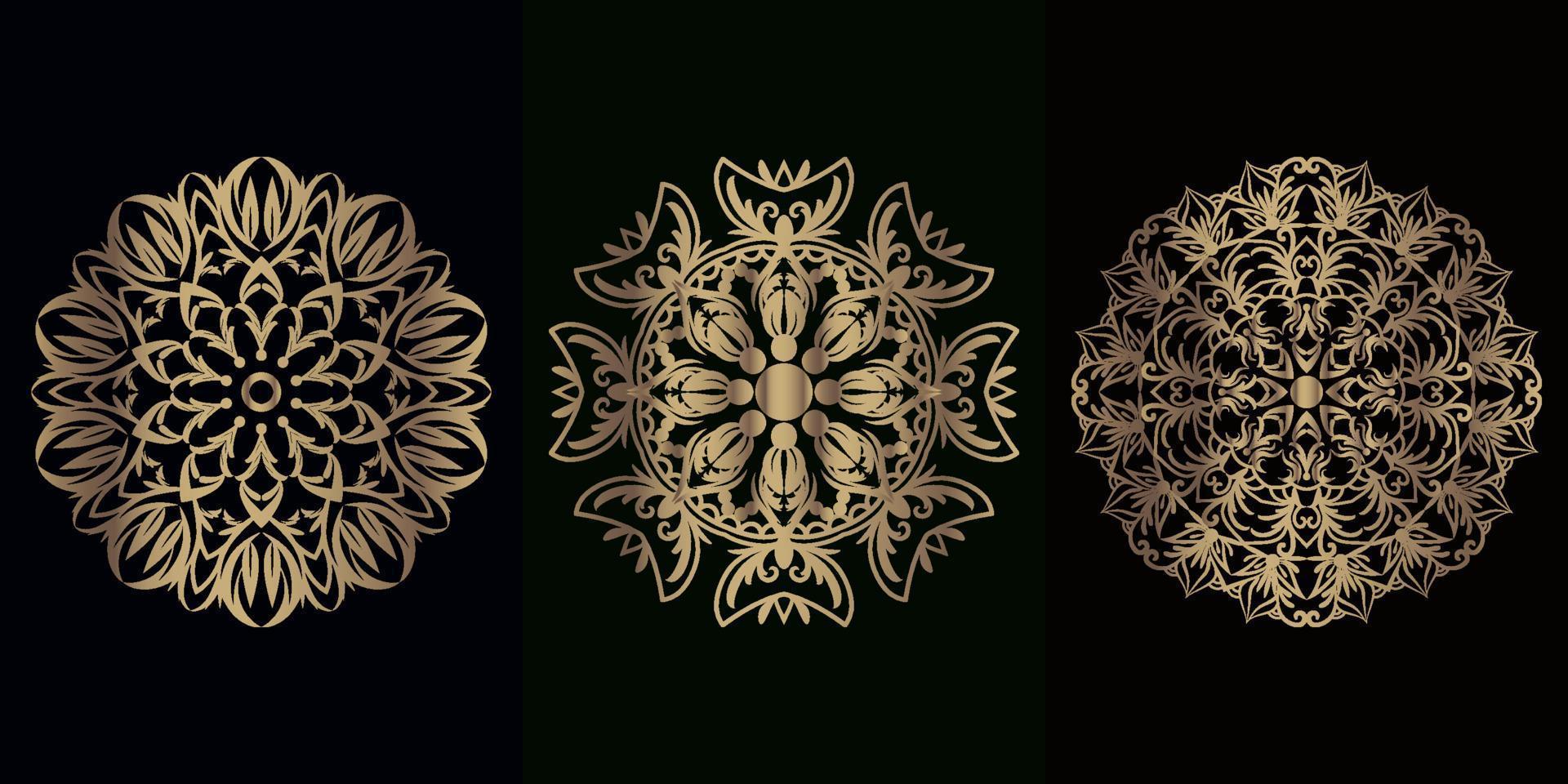 Collection of Mandala ornament or flower vector