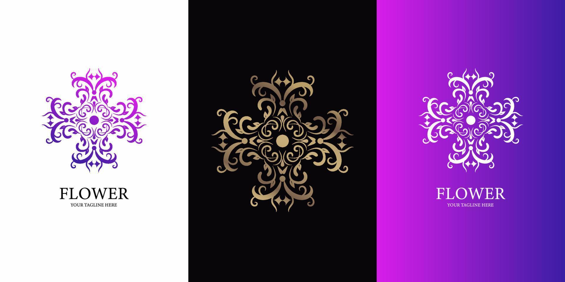 diseño de plantilla de logotipo de flor, adorno o mandala. vector