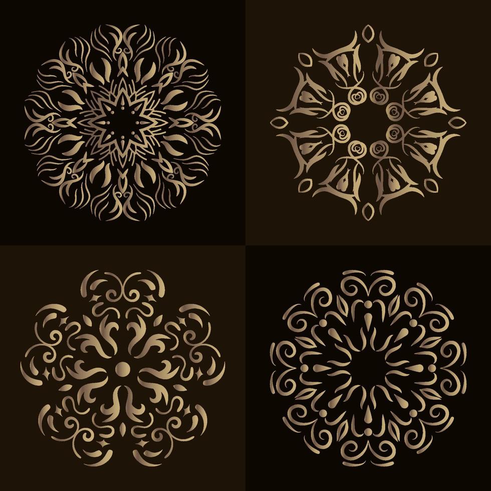 Collection of Mandala ornament or flower vector