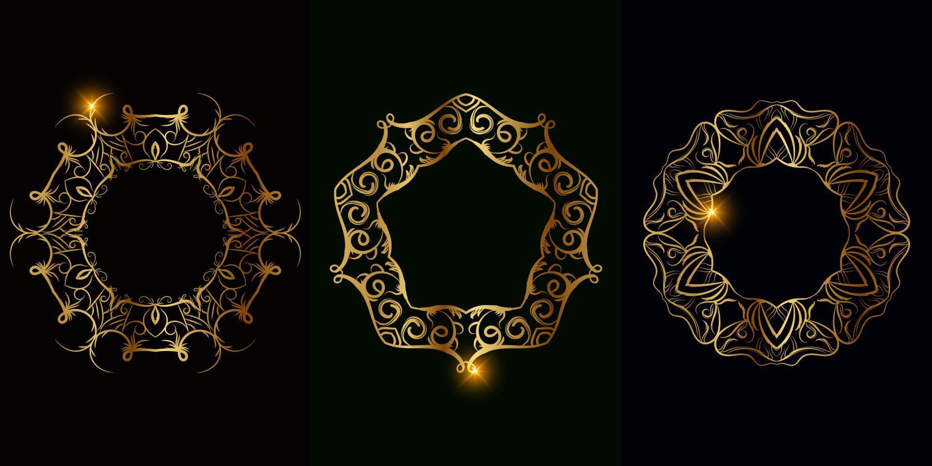 Collection of Mandala ornament or flower vector