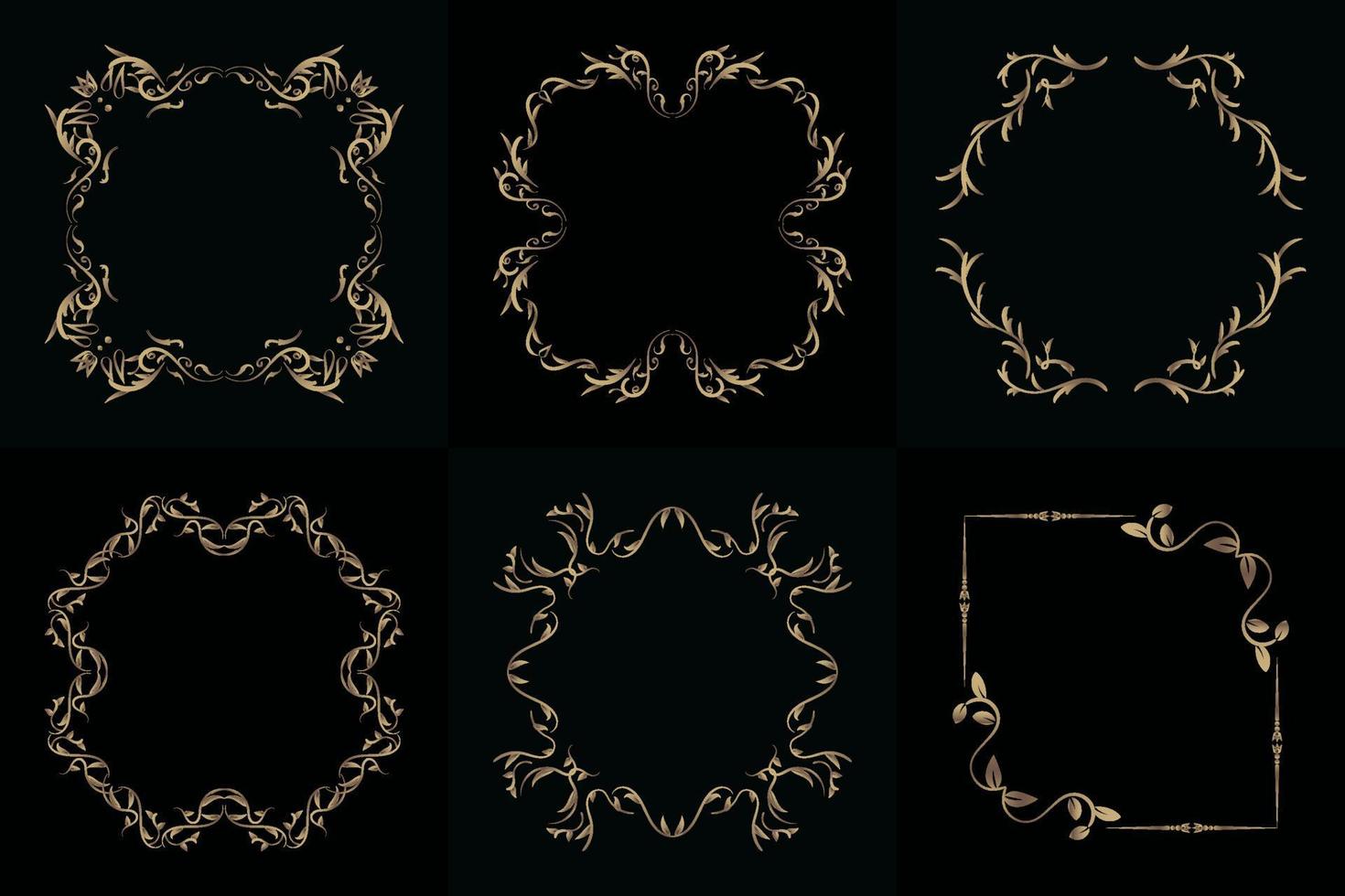 Collection of Luxury ornament or floral frame vector