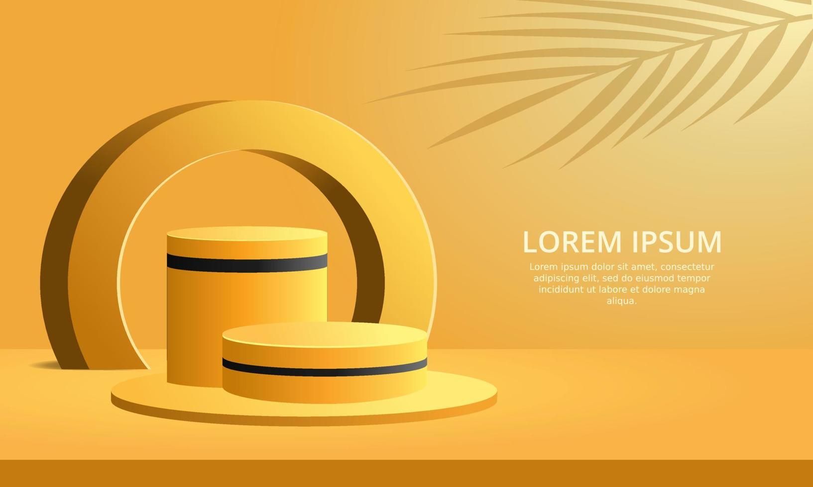 3d orange podium product display vector