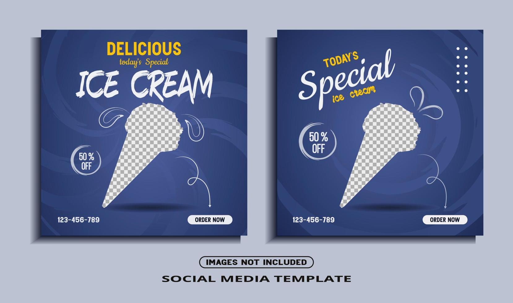 plantilla de publicación de redes sociales de helado vector