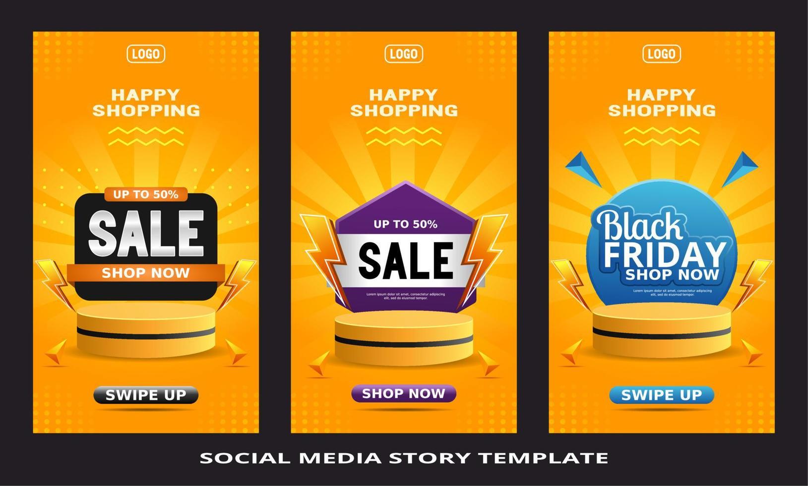 social media story banner template vector