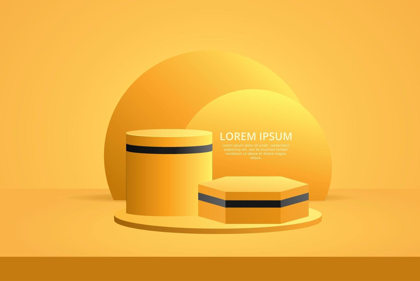 3d orange podium product display vector