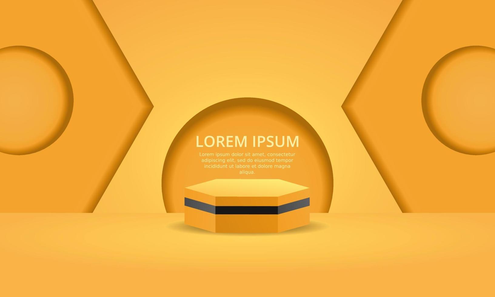 3d orange podium product display vector